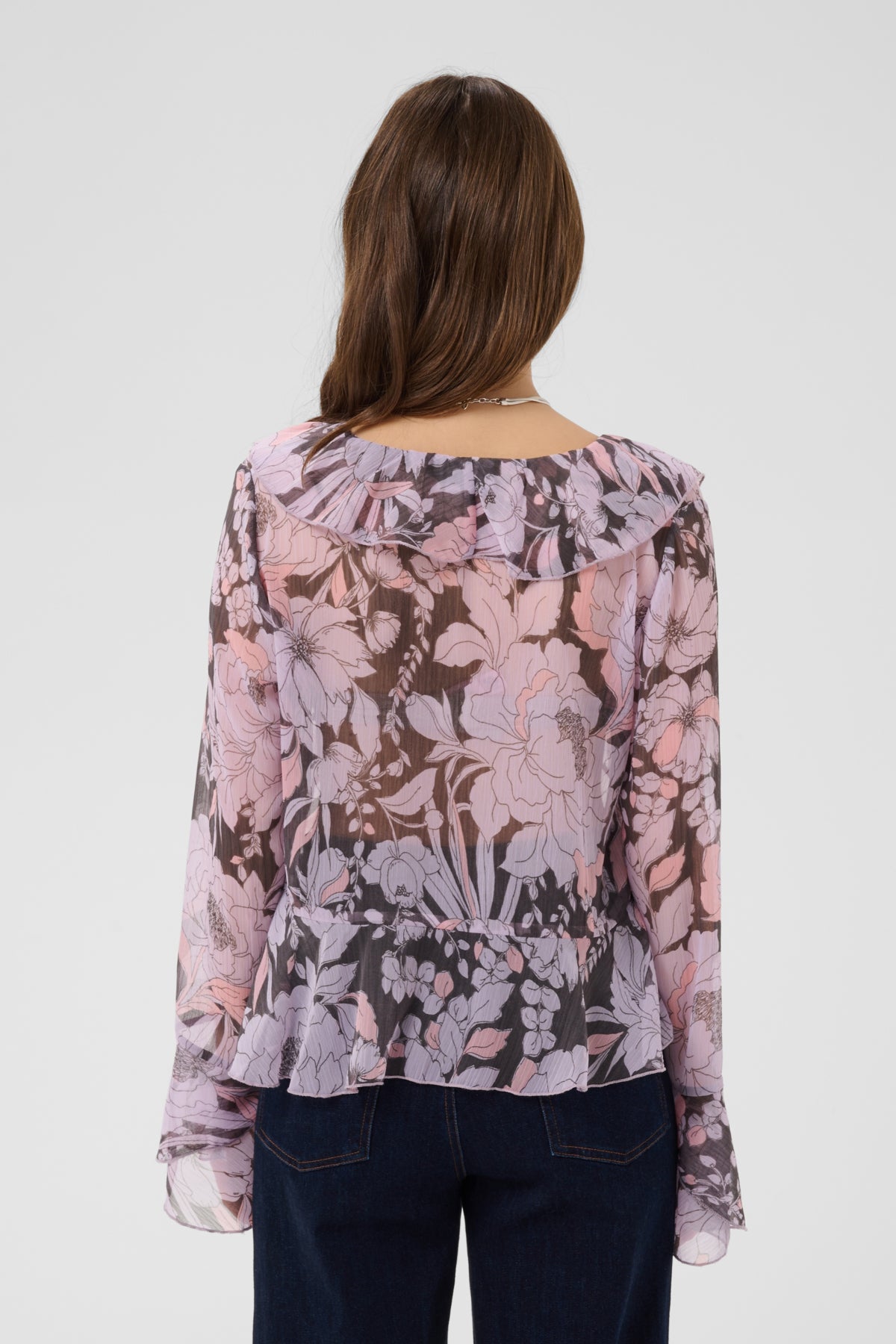 Saint Tropez- Solange Blouse in Misty Lilac Garden