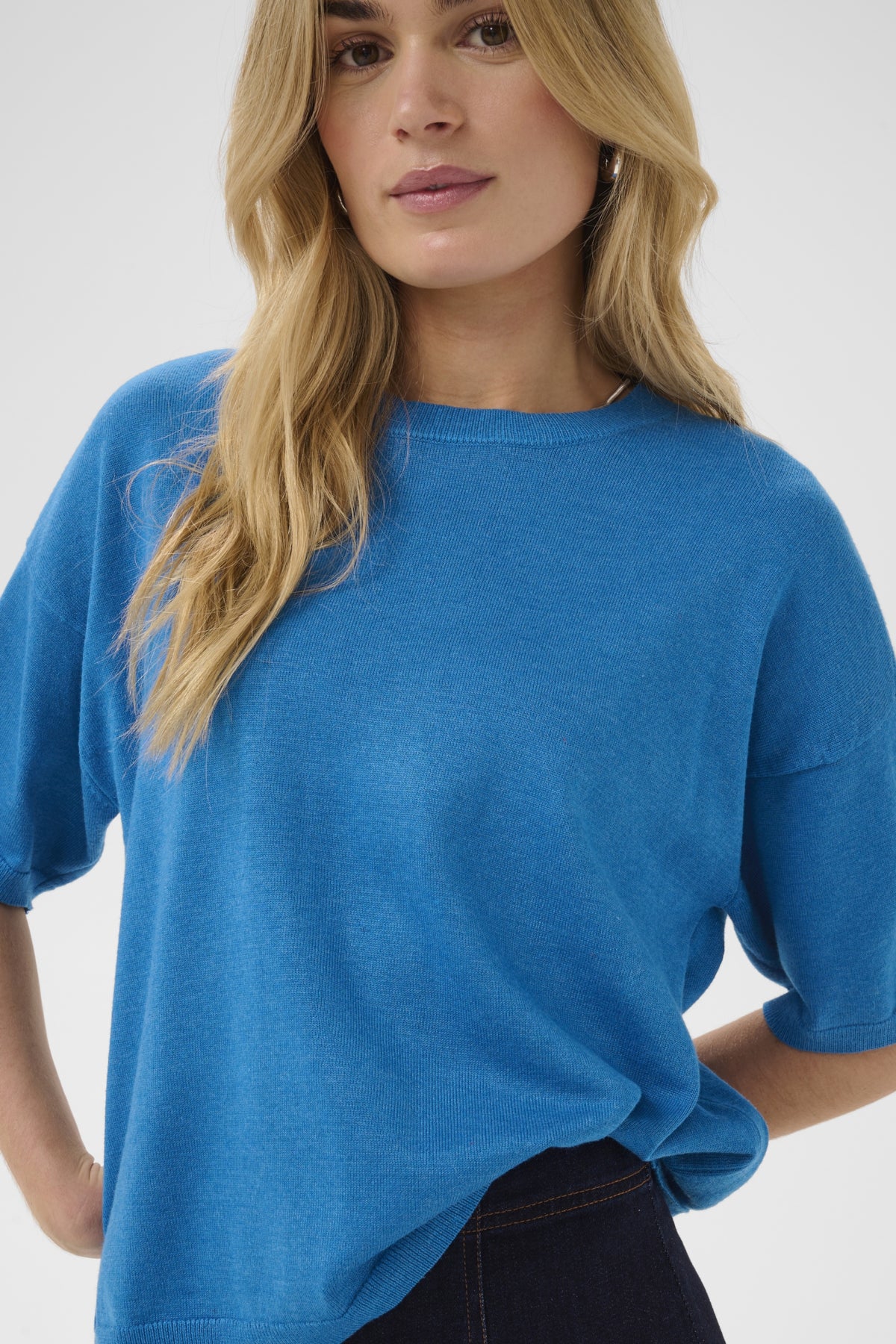 Saint Tropez- Mila Boxy Pullover in Campanula Melange