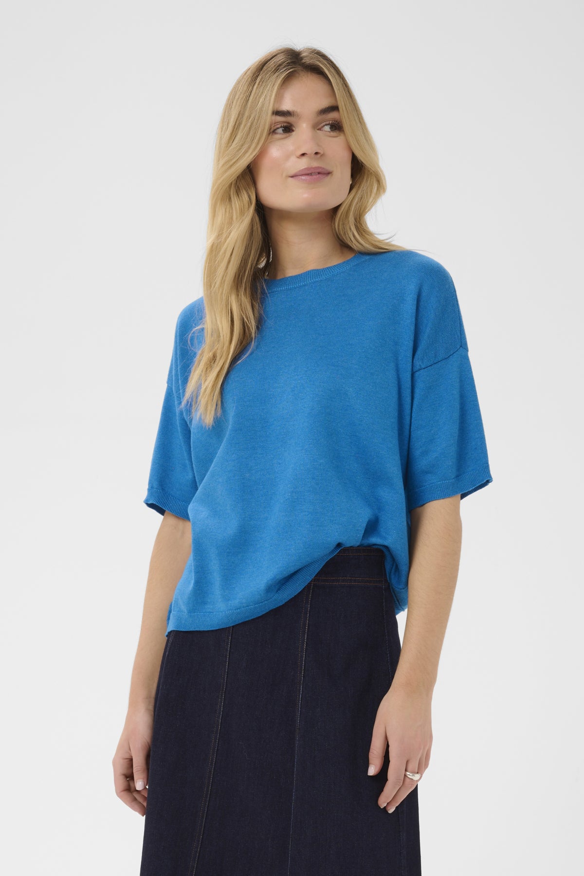 Saint Tropez- Mila Boxy Pullover in Campanula Melange
