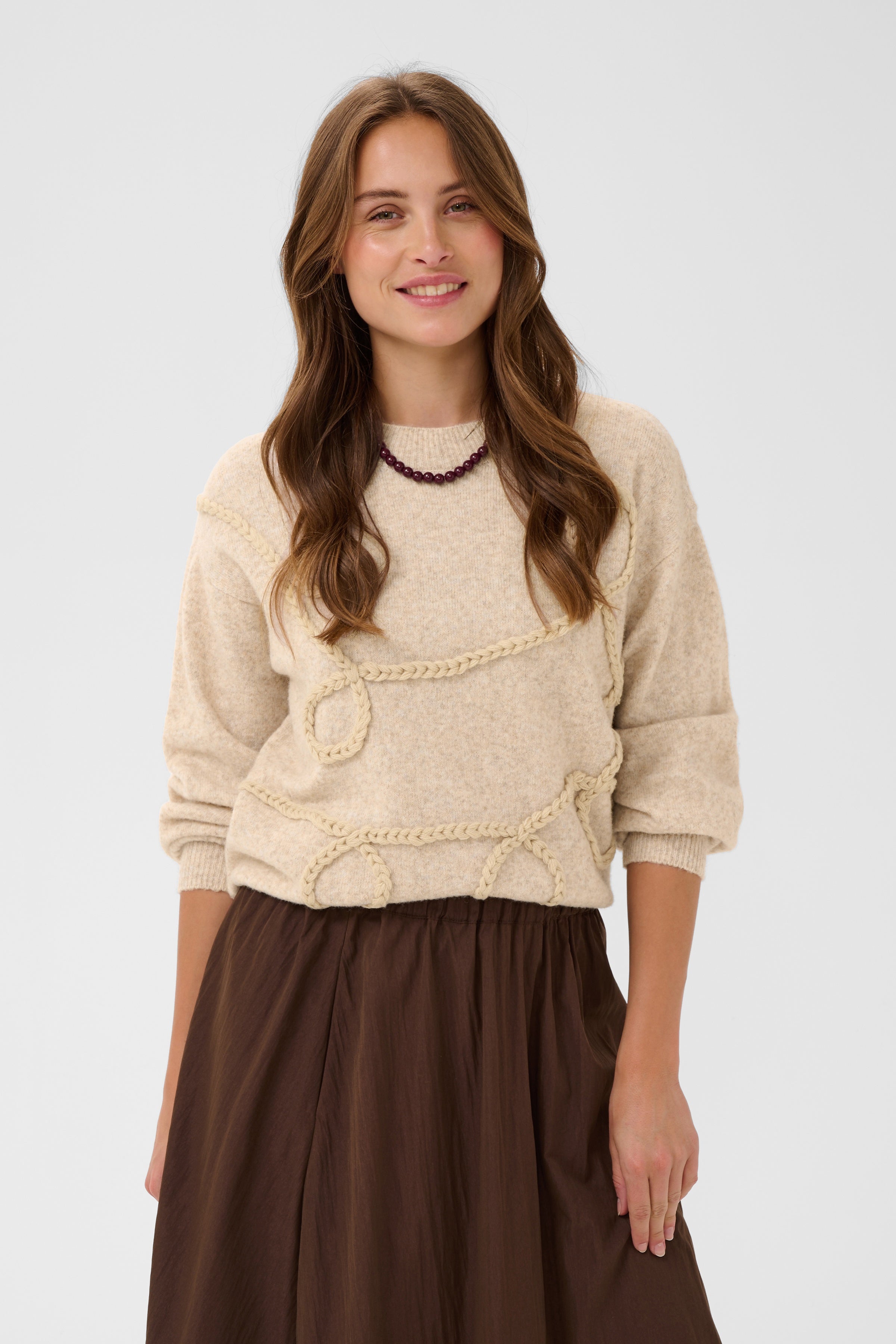 Saint Tropez- Titia Sweater in Creme Melange