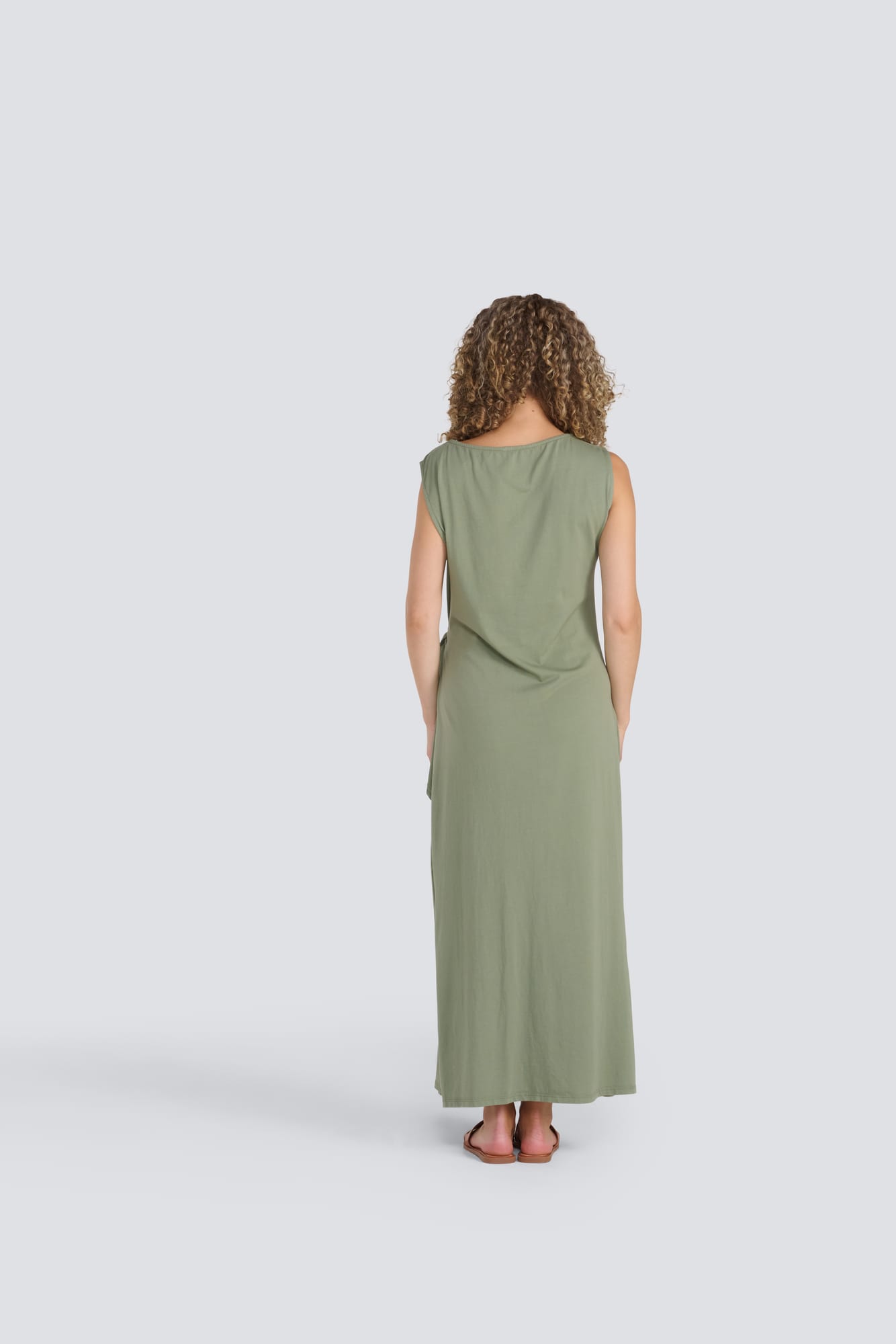 Jessica Laura- Round Neck Tank Dress in Olive