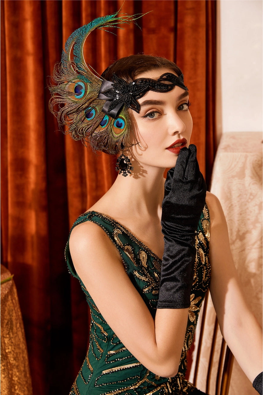 Babeyond - 15" Long Satin Stretchy Flapper Gloves