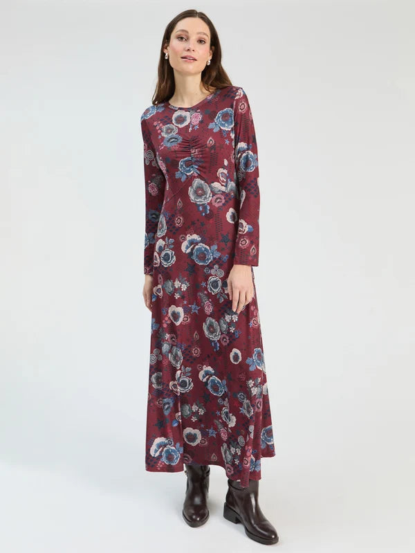 Vilagallo- Eulalia Dress in Burgundy