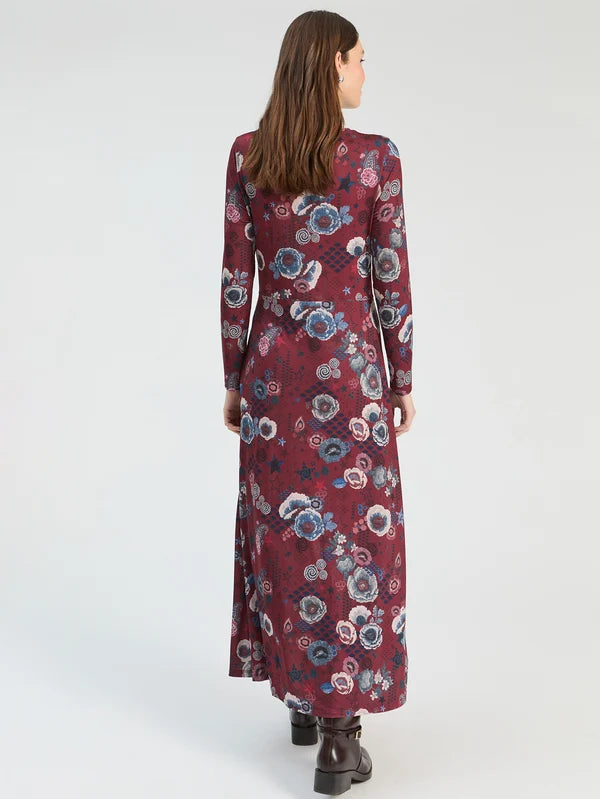Vilagallo- Eulalia Dress in Burgundy