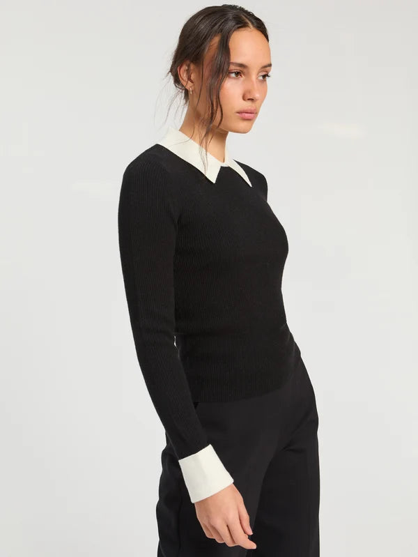 Vilagallo- Camisero Sweater in Black