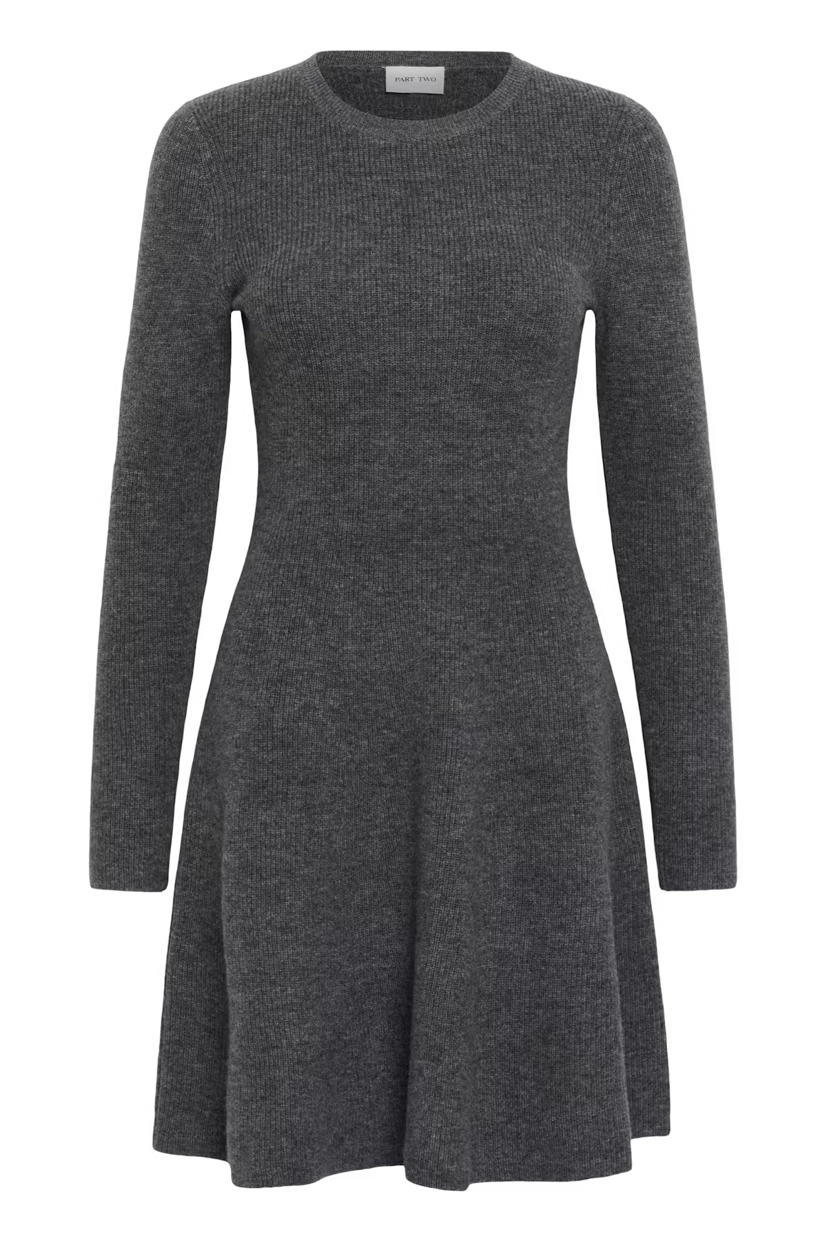 Part Two- Carna Wool Dress in Medium Grey Melange