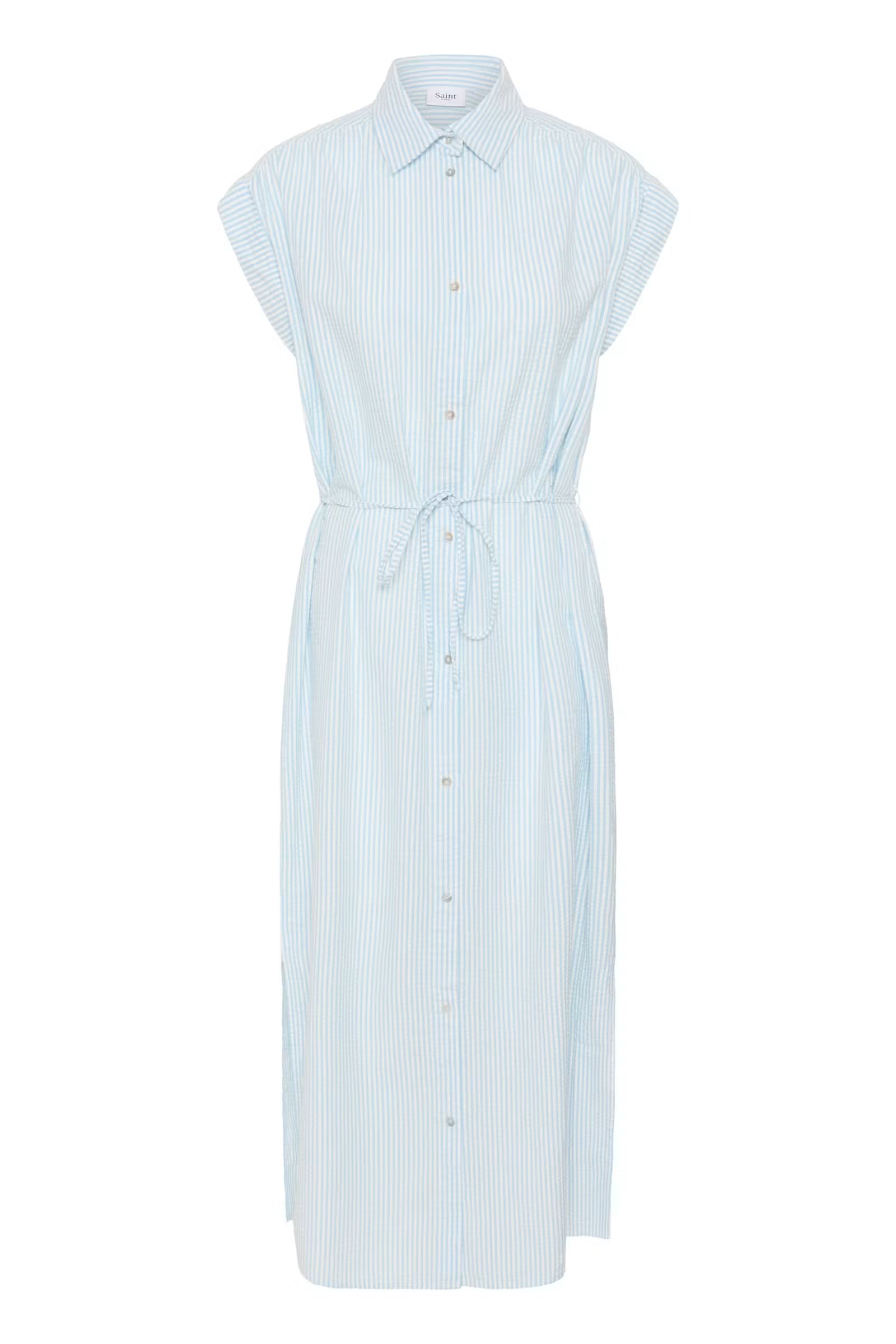 Saint Tropez- Elmiko Dress in Cerulean Ice Stripe