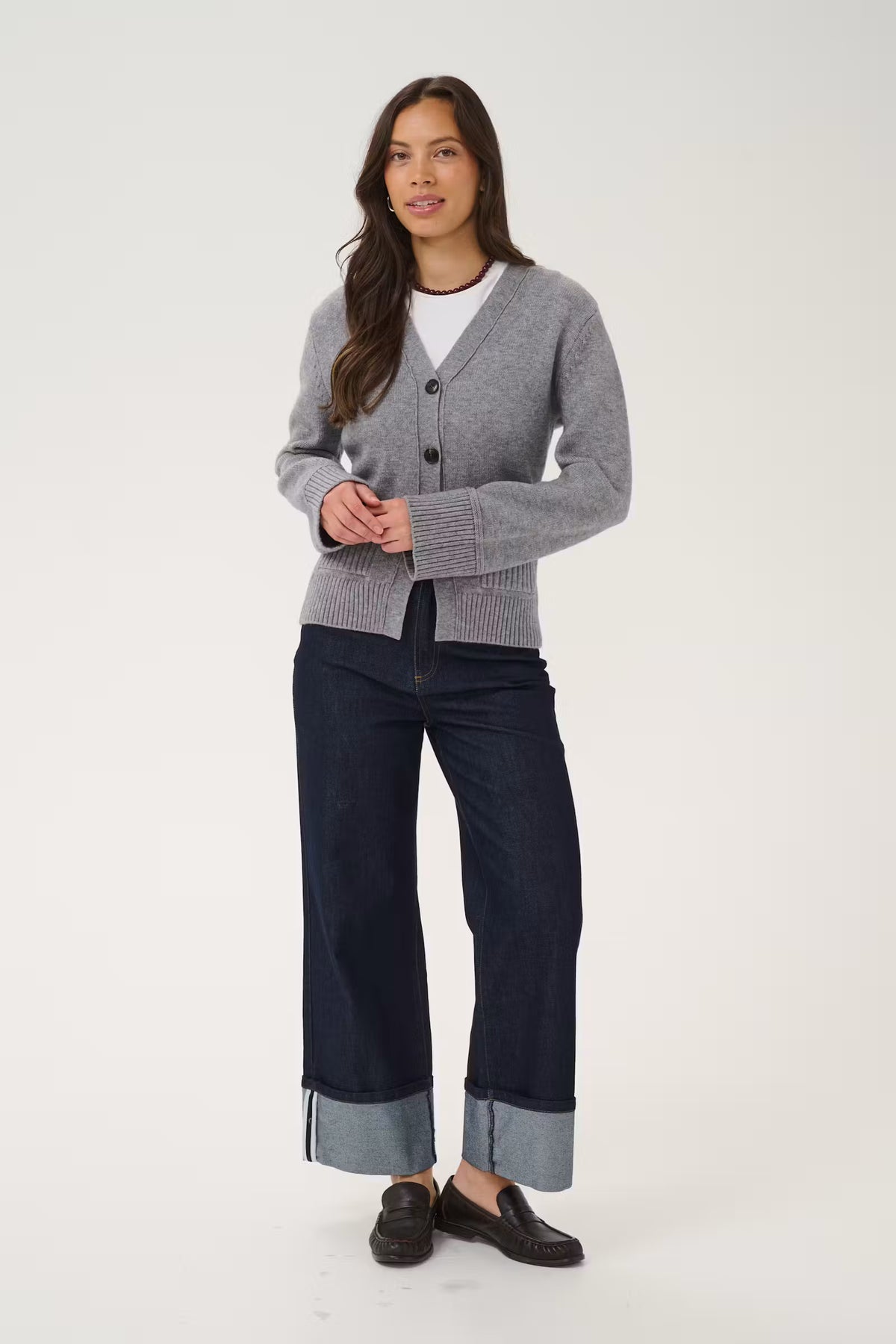Saint Tropez- Theresa Cardigan in Mist Grey Melange