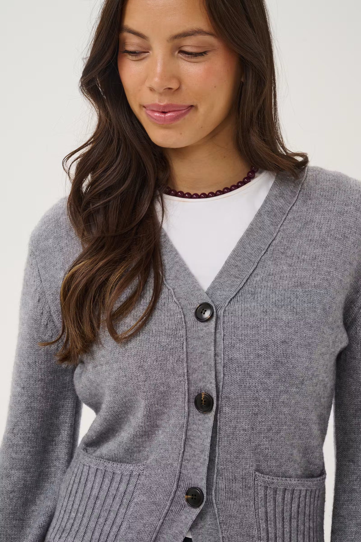 Saint Tropez- Theresa Cardigan in Mist Grey Melange