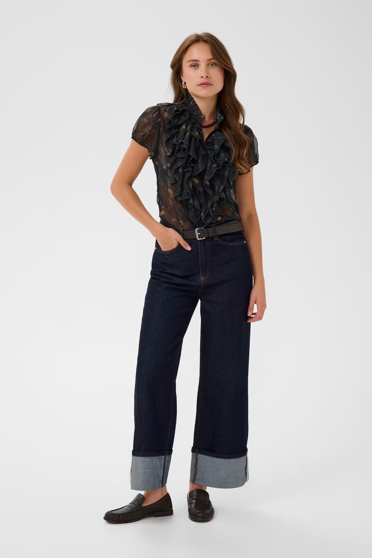 Saint Tropez- Lilja Blouse in Black Washed Dandelions