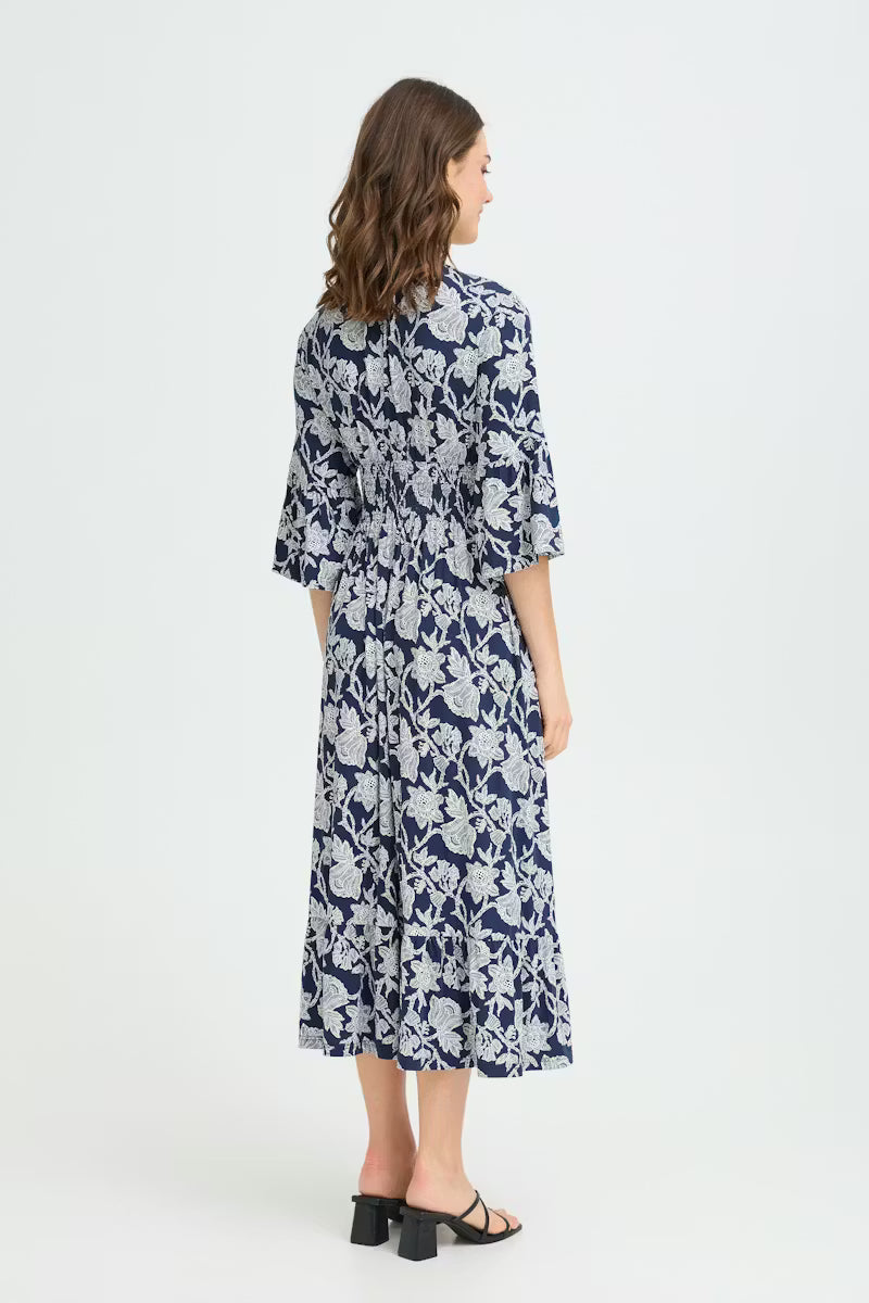 Fransa- Amy Dress in Bloom Navy
