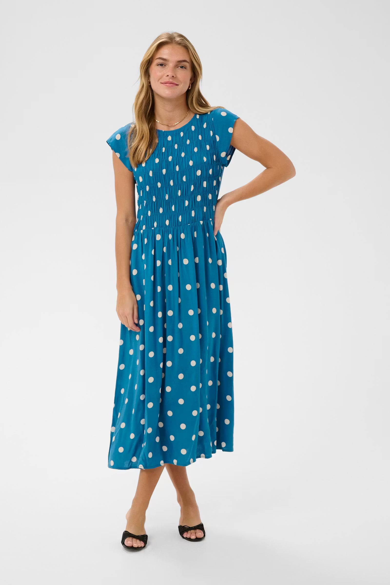Saint Tropez- Gisla Maxi Dress in  Blue Turtledove Dot