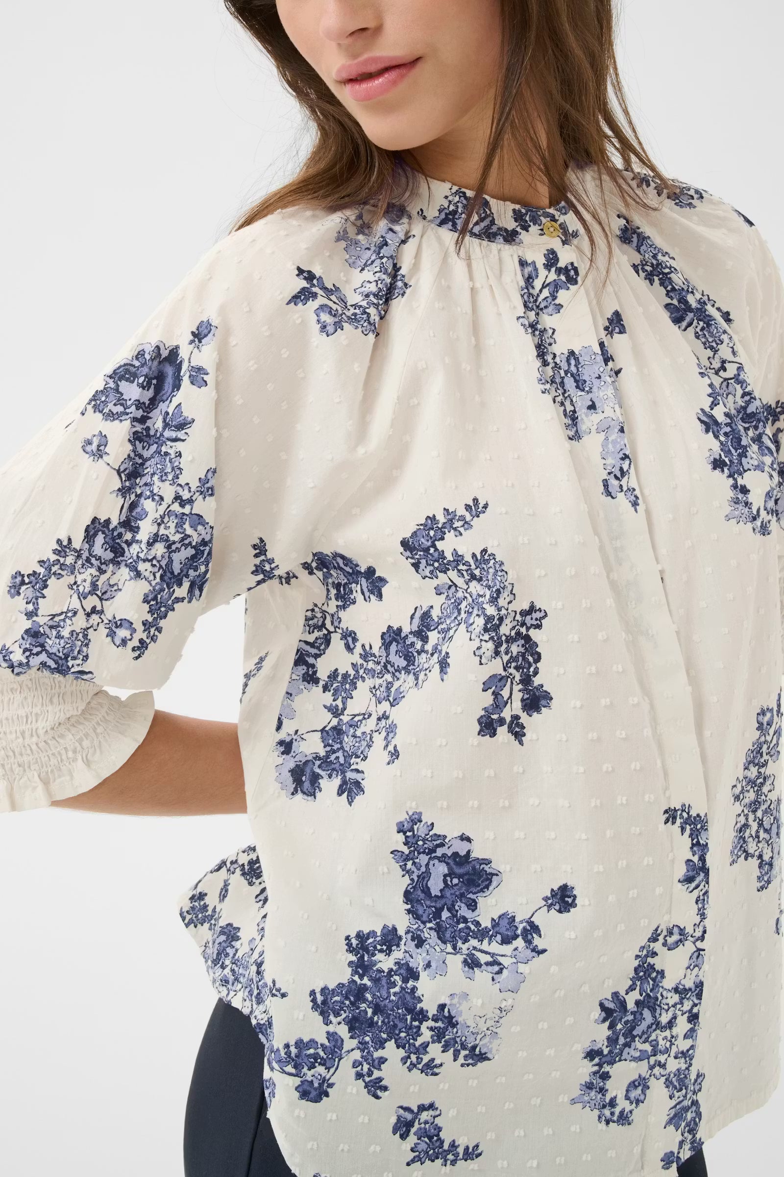 Part two- Almeras Blouse in  Blue Shadow Flower Print