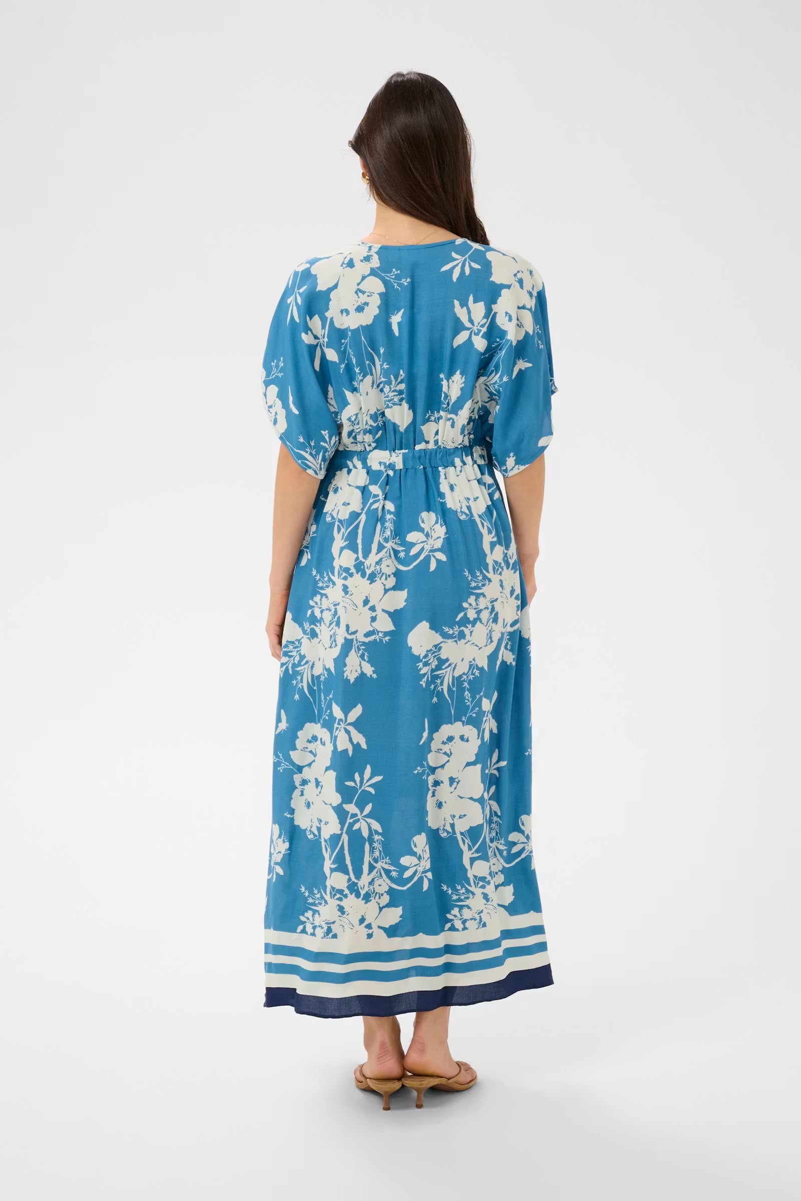 Saint Tropez- Rasheda Dress in Vallarta Blue Flower Bouquet