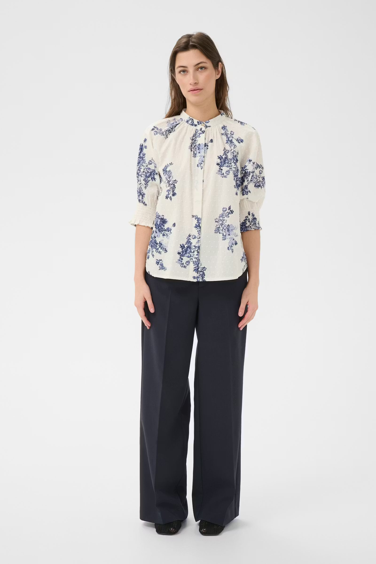 Part two- Almeras Blouse in  Blue Shadow Flower Print