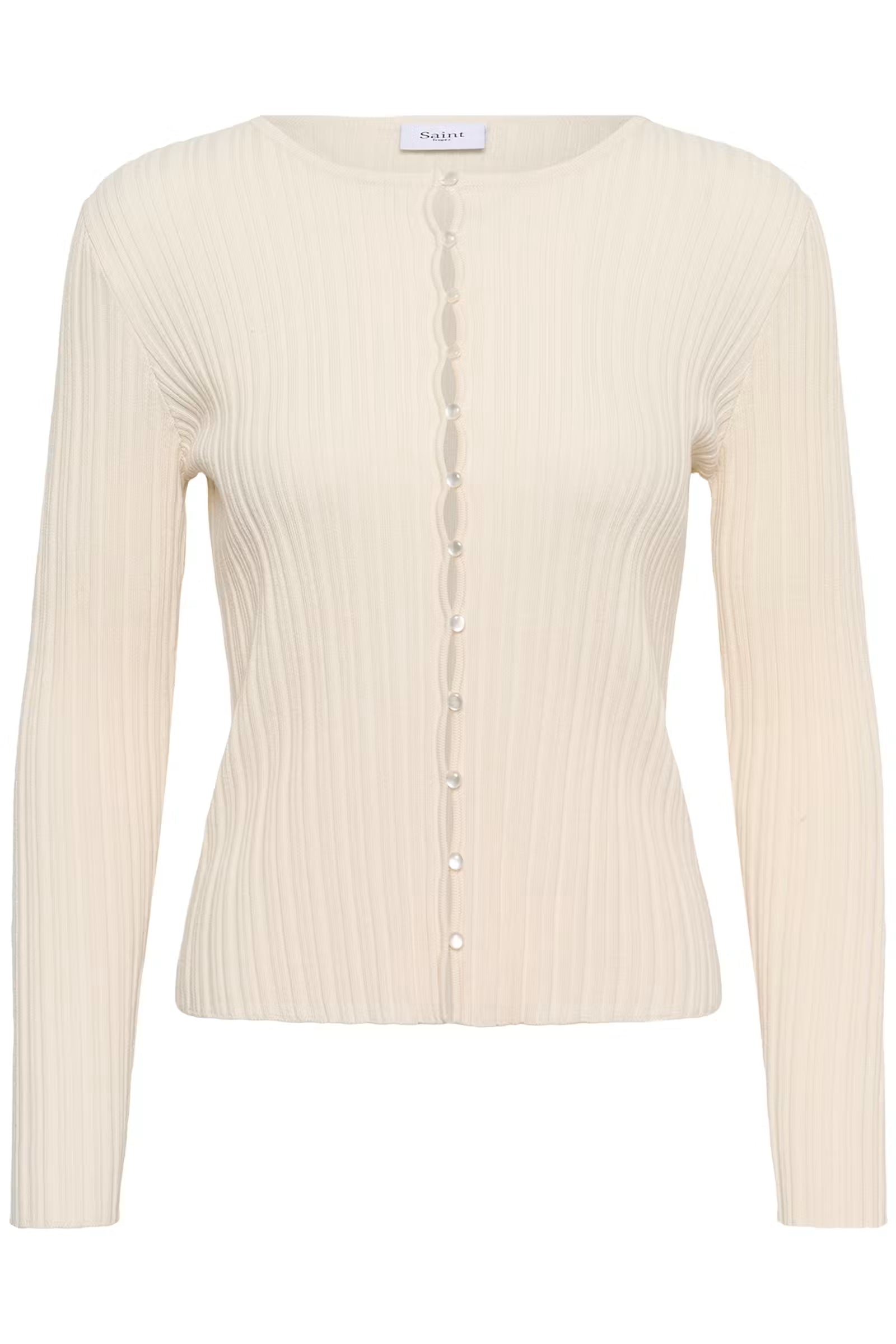 Saint Tropez- Sigrida Buttoned Cardigan in Ice White