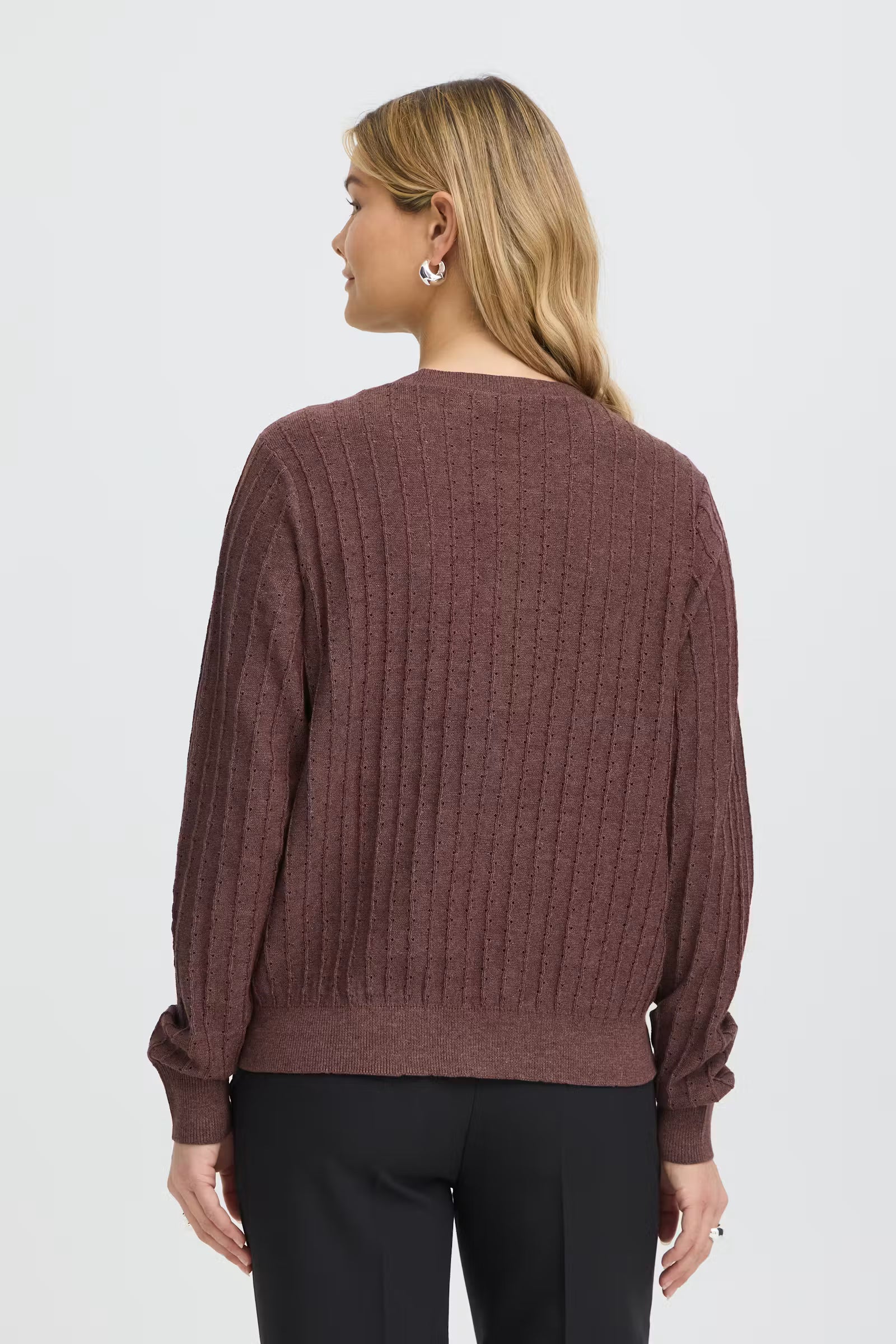 Fransa- Vanessa Cardigan in Rum Raisin Melange