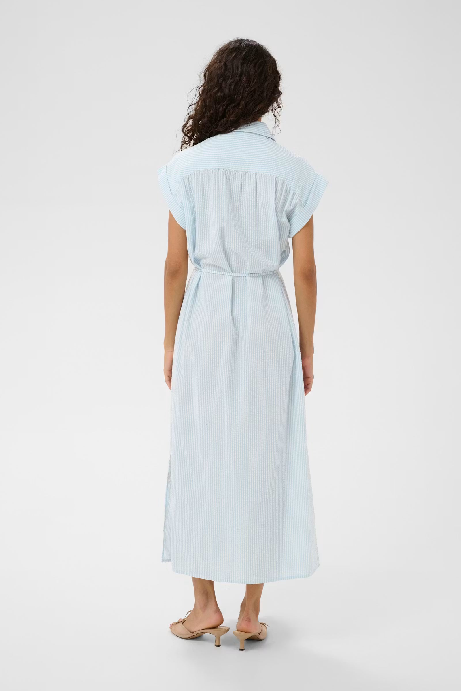 Saint Tropez- Elmiko Dress in Cerulean Ice Stripe