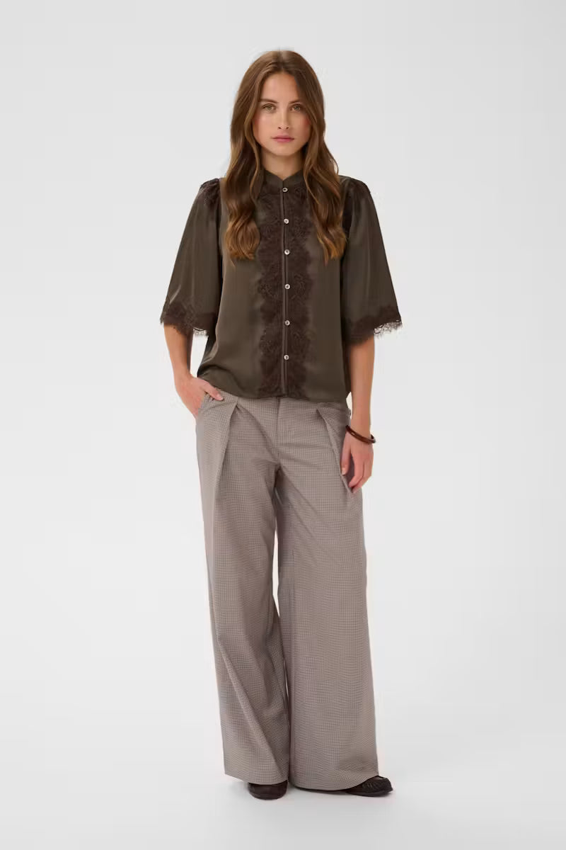 Saint Tropez- Teagan Blouse in Chocolate Brown