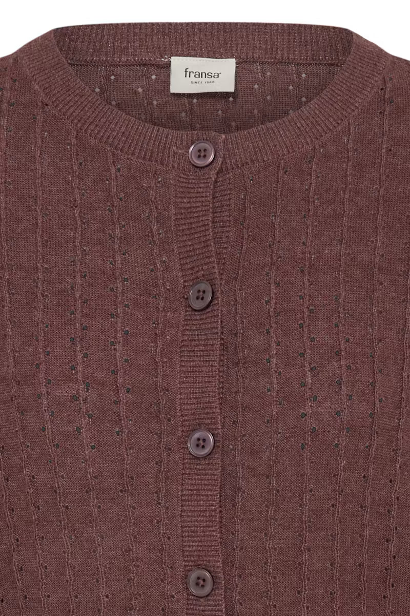 Fransa- Vanessa Cardigan in Rum Raisin Melange