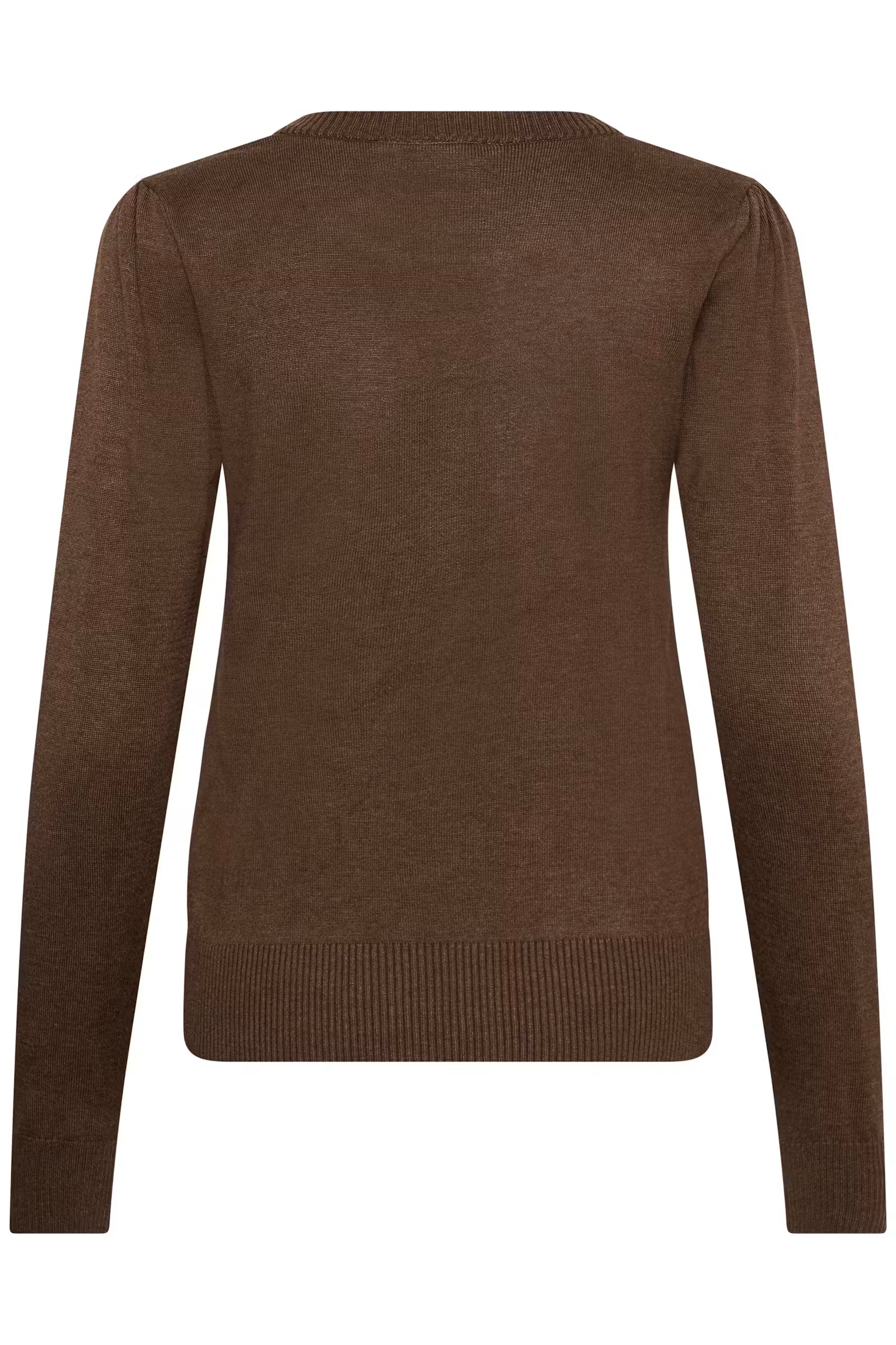 Saint Tropez- Mila Long Sleeve Sweater in Fondue Fudge Melange