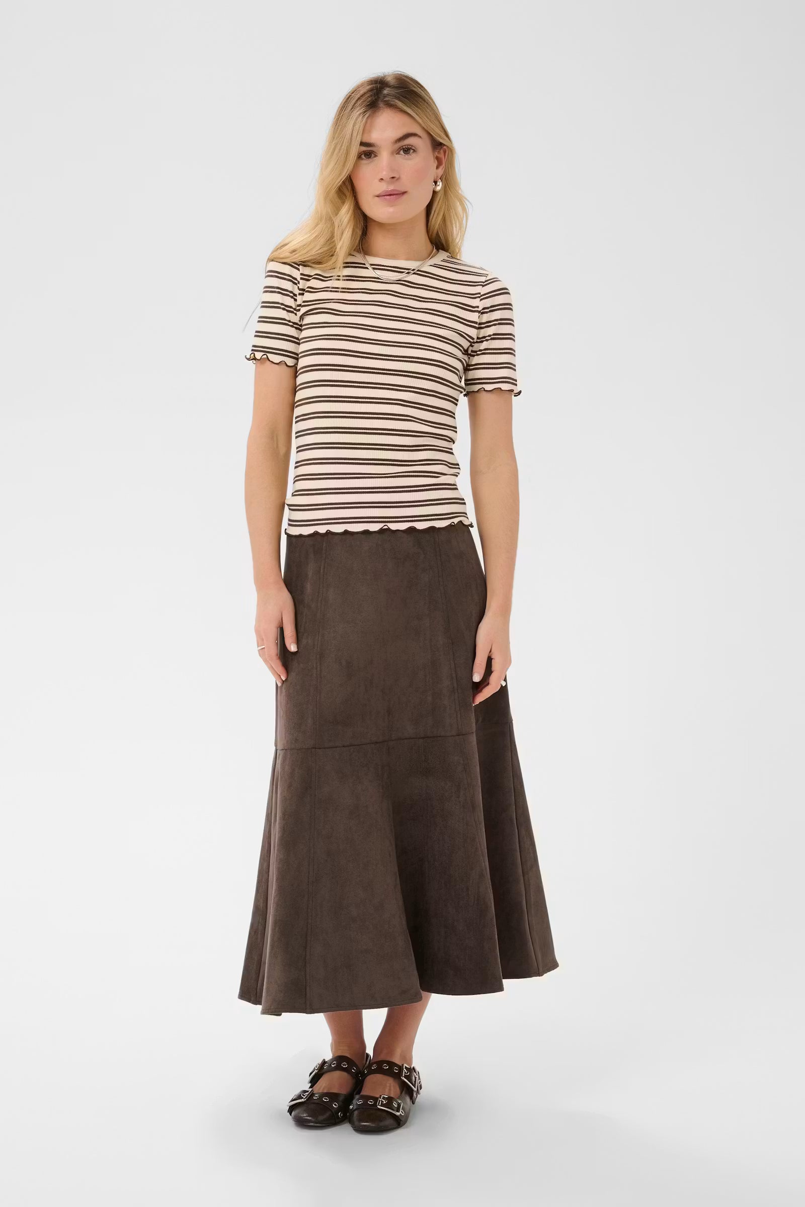 Saint Tropez- Shadow Maxi Skirt in Chocolate Brown