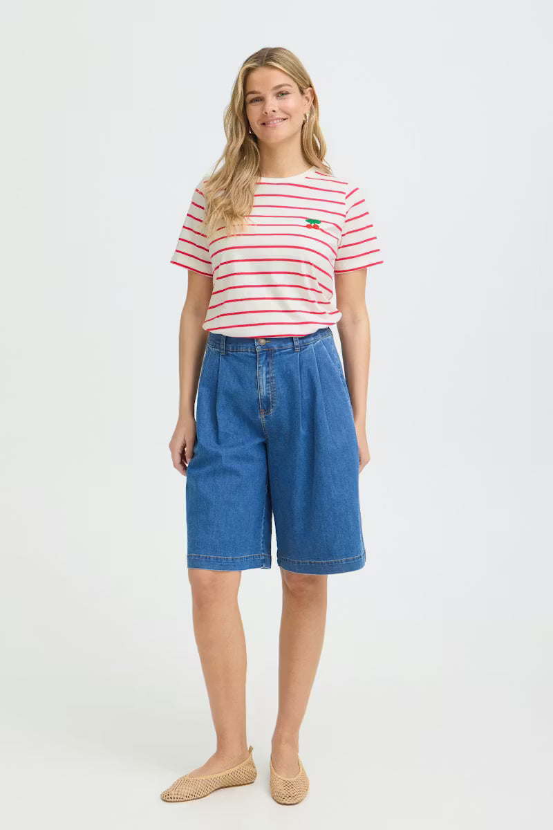 Fransa- Tiana Stripe Cherry T-Shirt