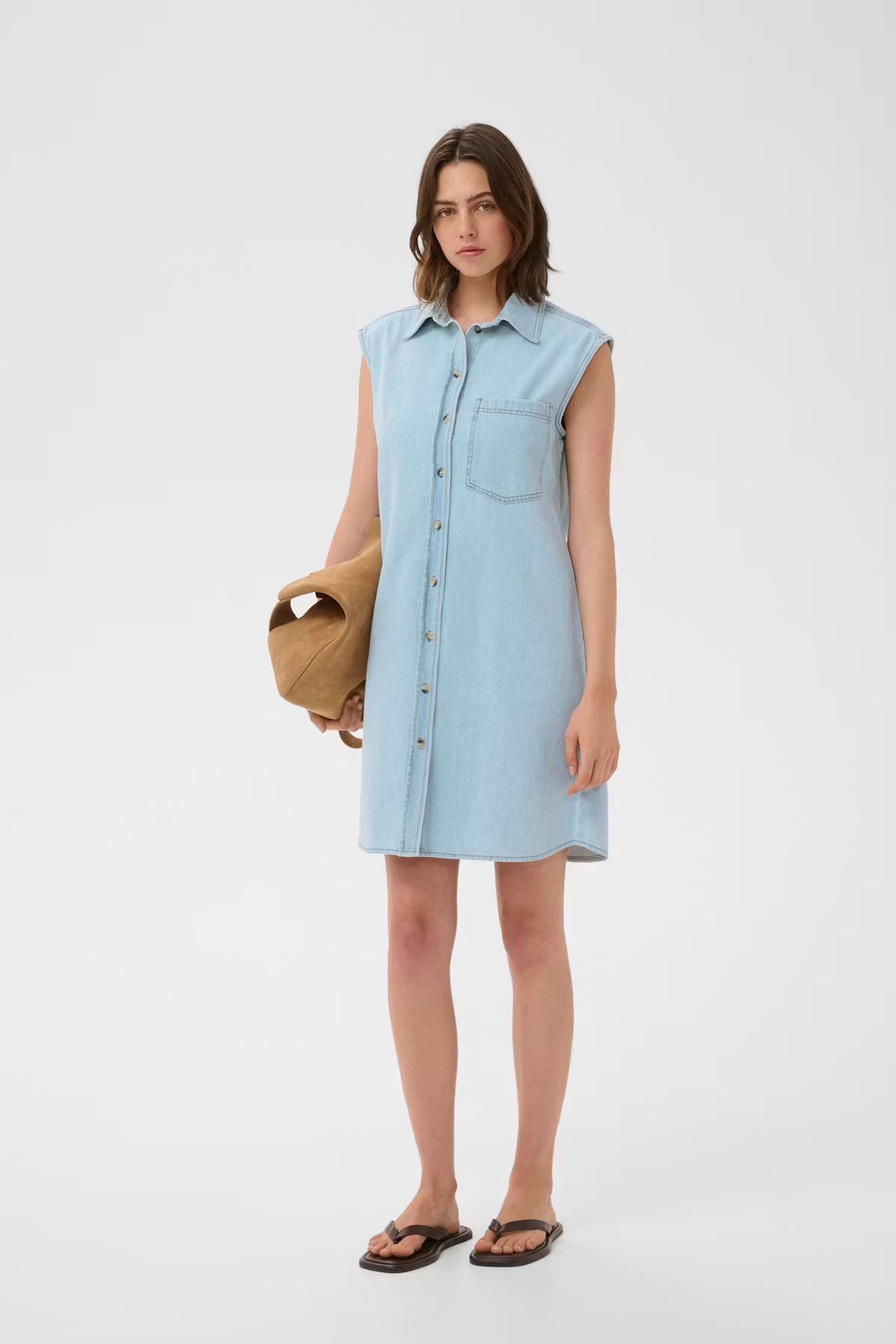 InWear- Elly Denim Dress in Bleached Blue Denim