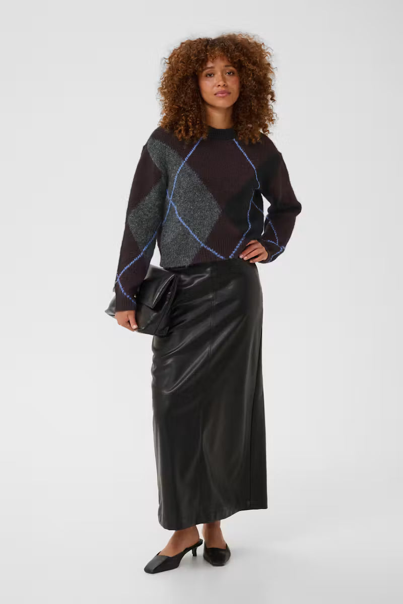 Kaffe- Grith Wool Sweater in Light Grey Melange