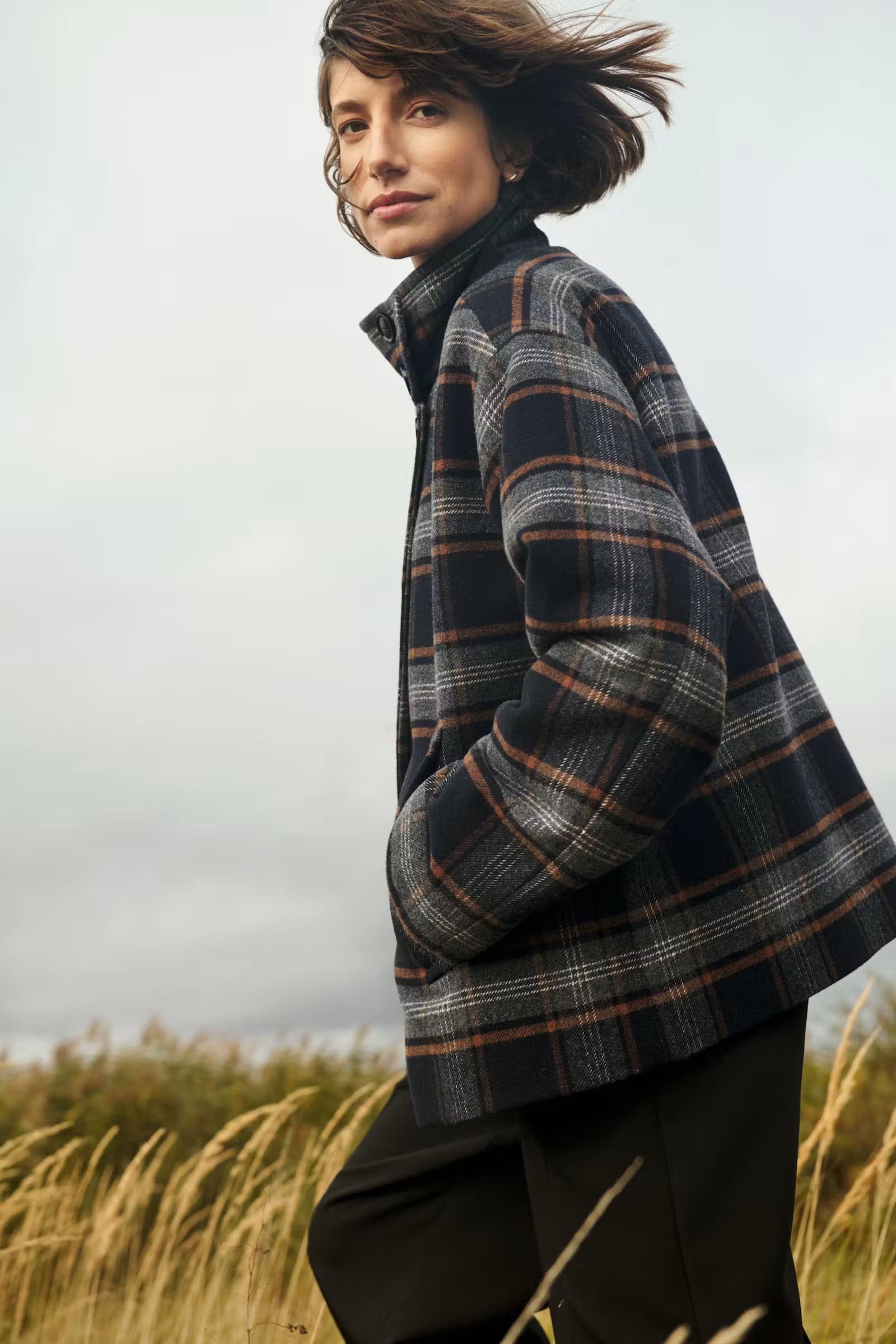 Part Two- Celly Coat in Dark Navy Check