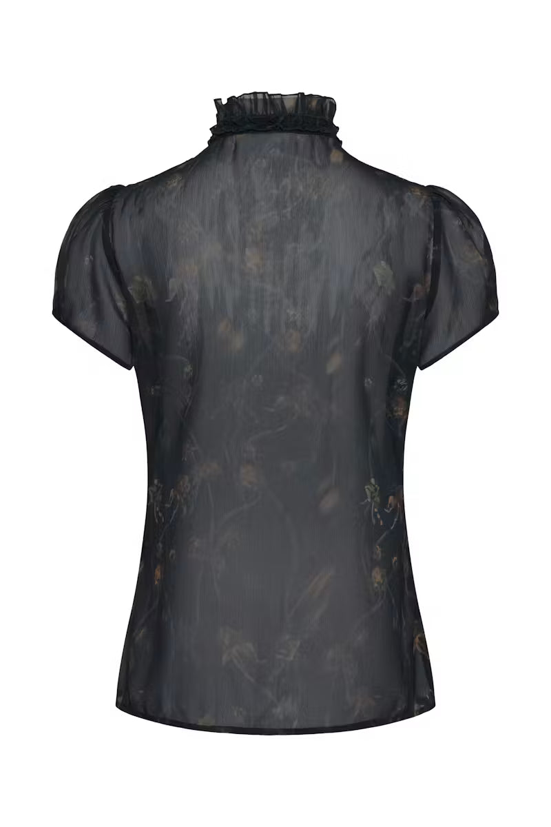 Saint Tropez- Lilja Blouse in Black Washed Dandelions