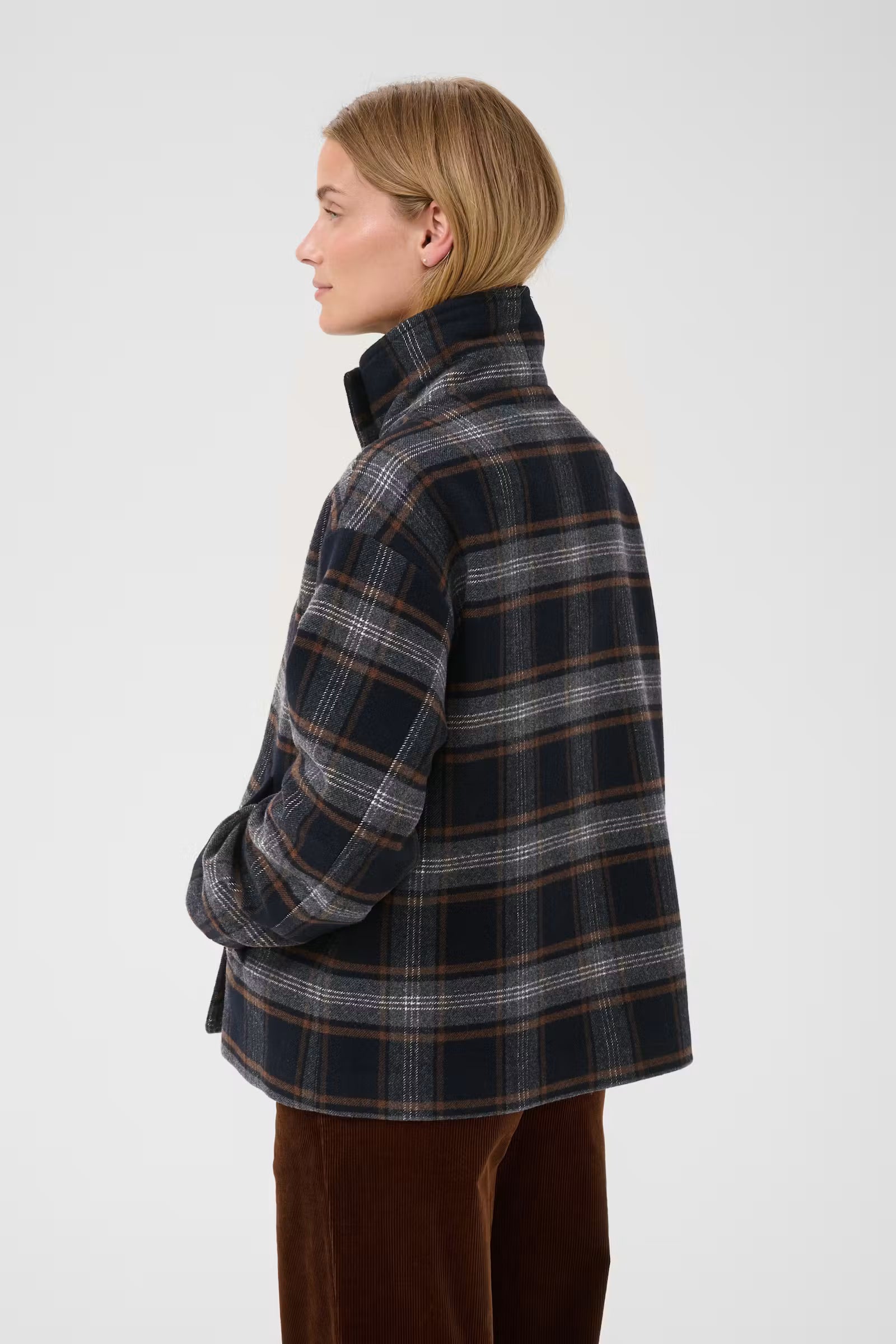 Part Two- Celly Coat in Dark Navy Check