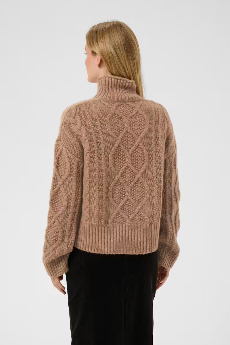 Part Two- Channa Wool Sweater in Medium Brown Melange