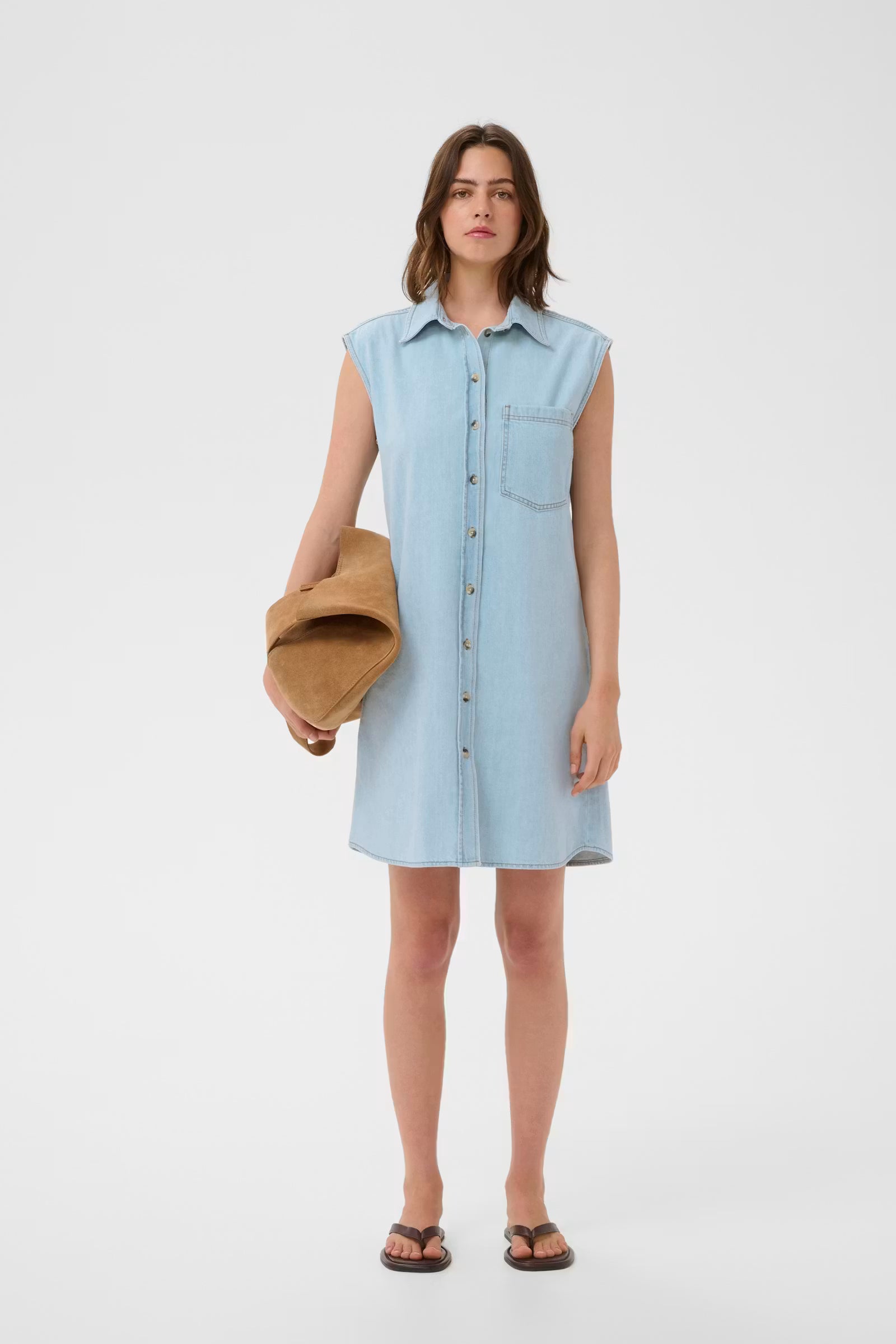 InWear- Elly Denim Dress in Bleached Blue Denim