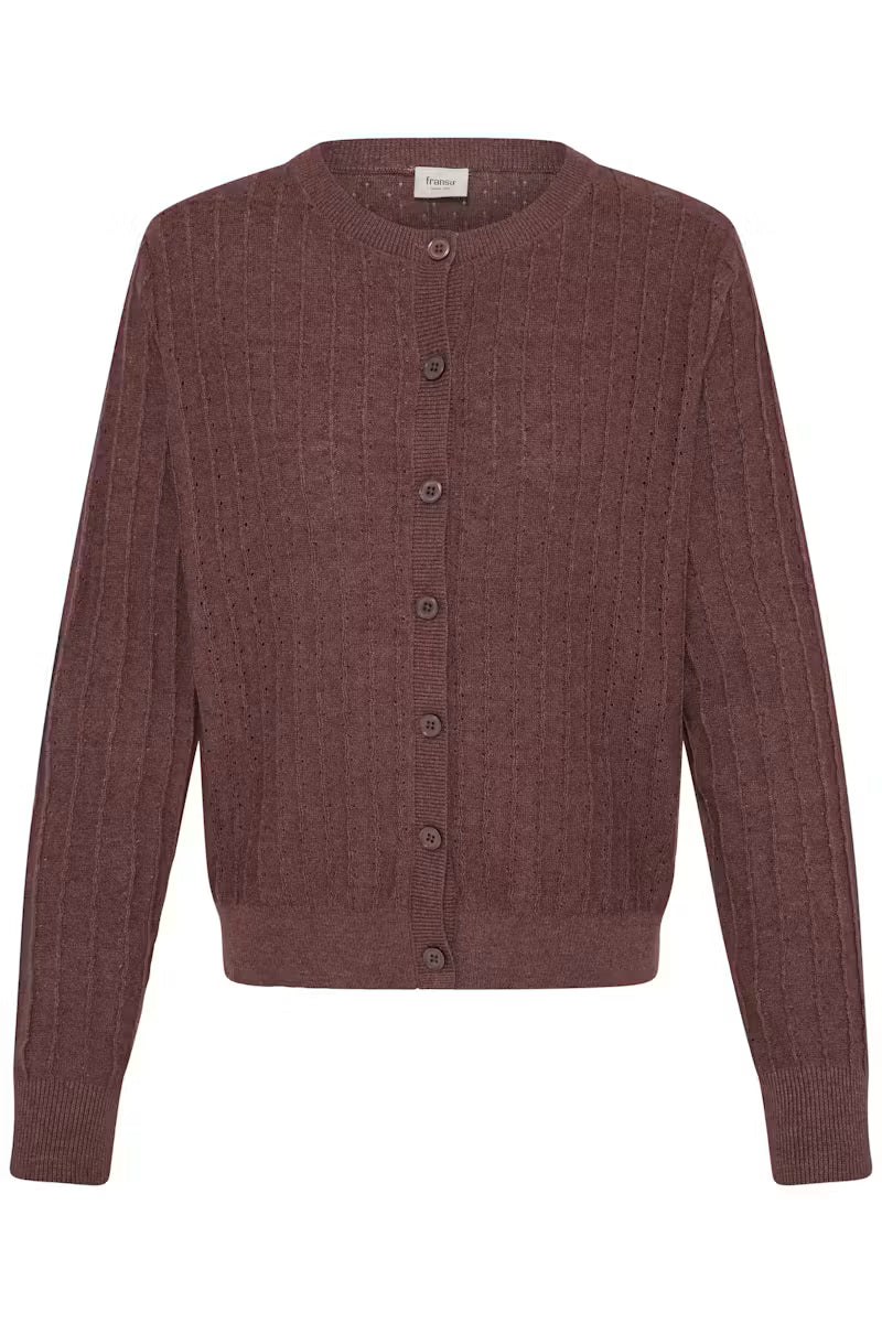 Fransa- Vanessa Cardigan in Rum Raisin Melange