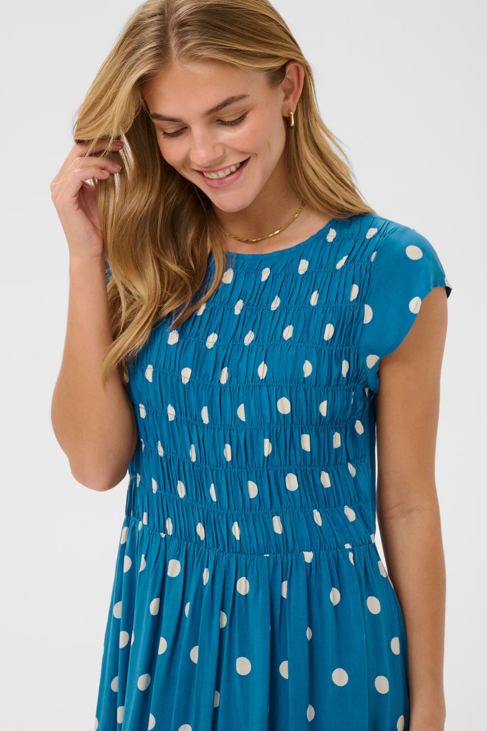 Saint Tropez- Gisla Maxi Dress in  Blue Turtledove Dot