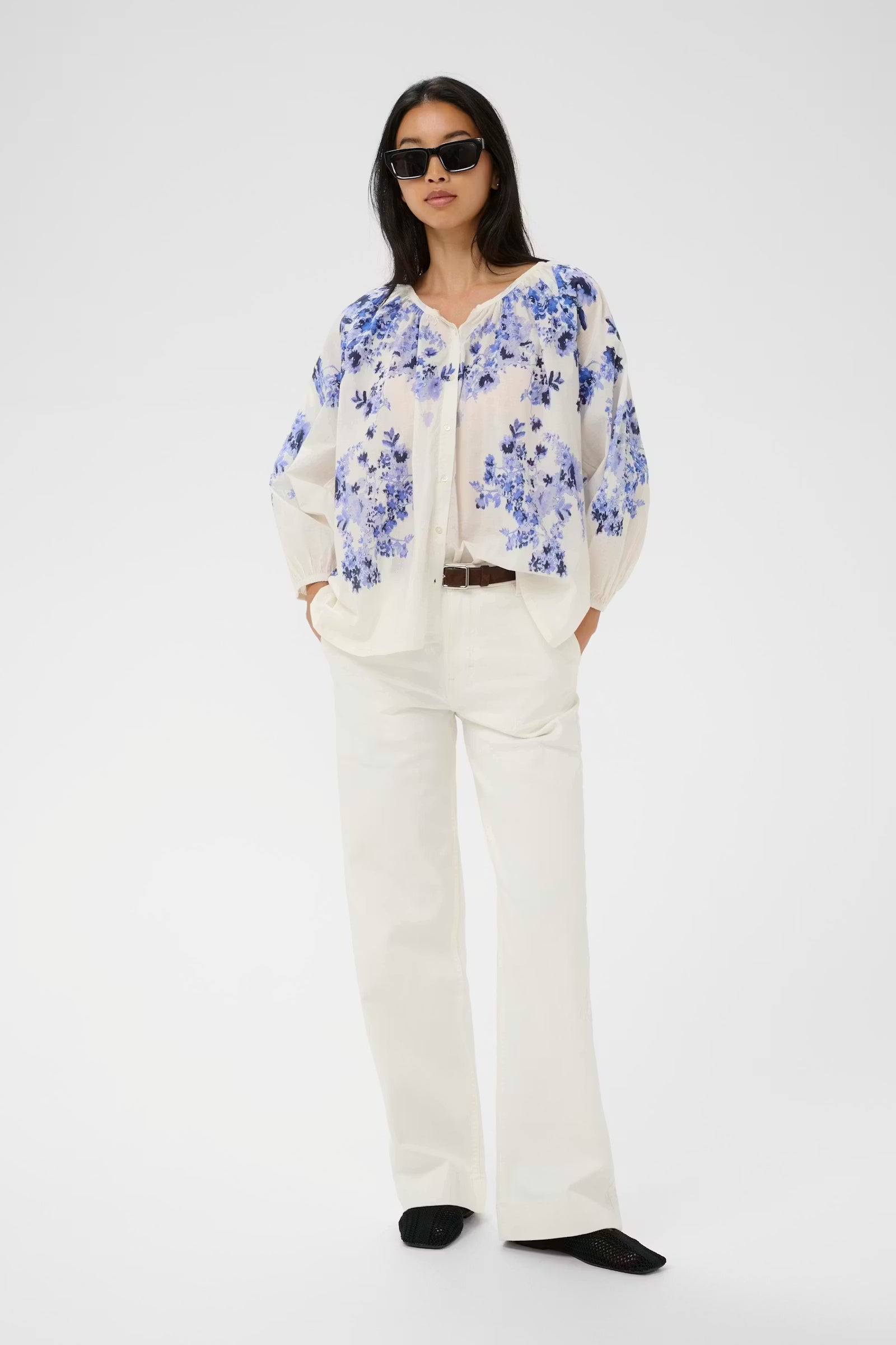 Part two- Alexi Blouse in Blue Shadow Flower Print