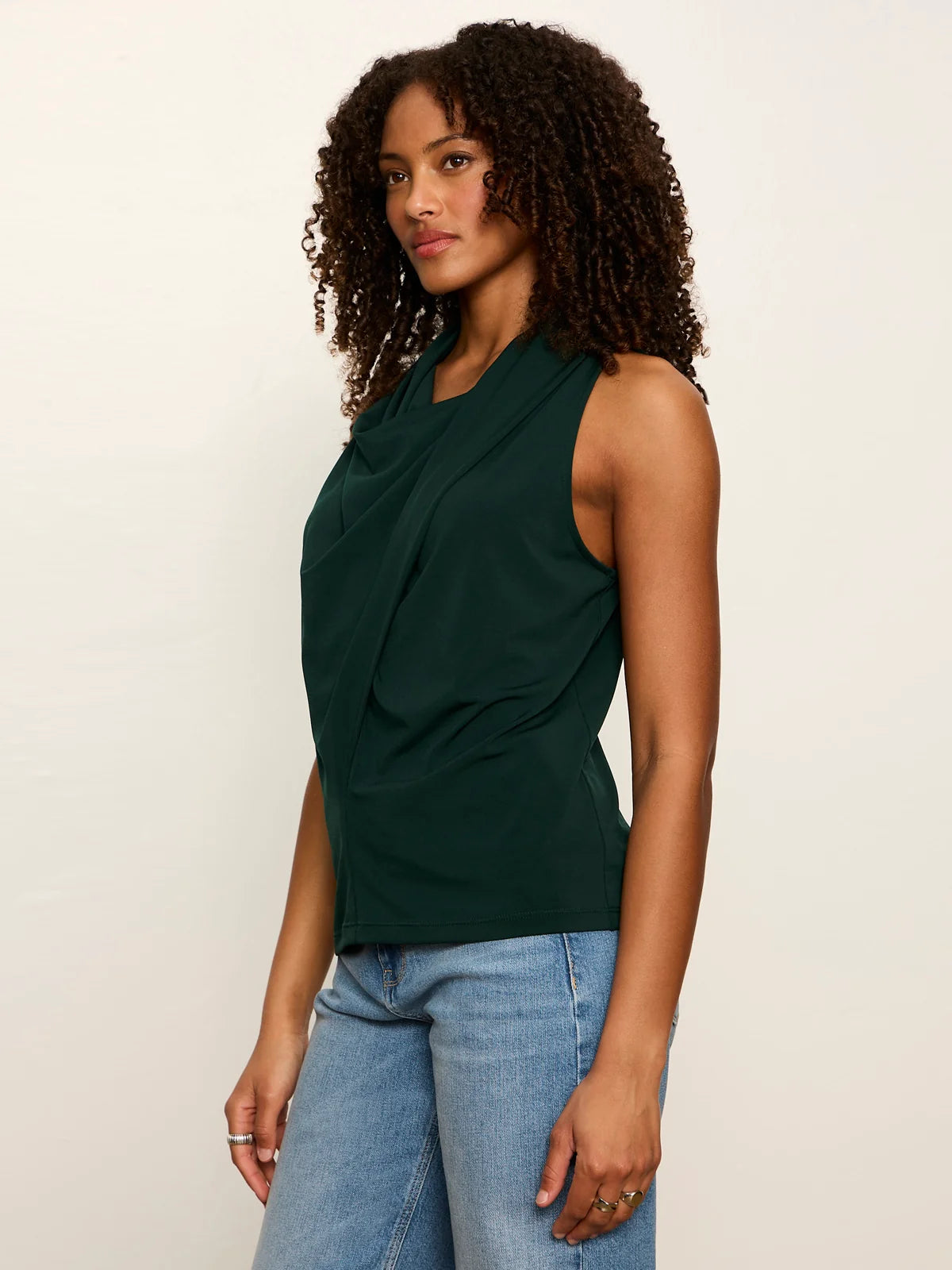 Sanctuary- Nora Draped Tank in Forest