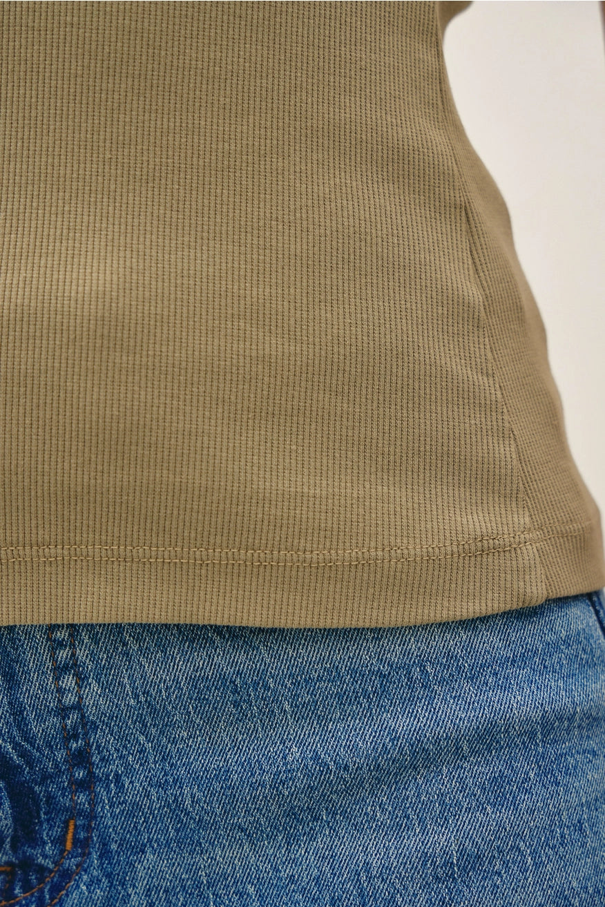 Be Cool - Basic Round Neck Tank Top in Olive