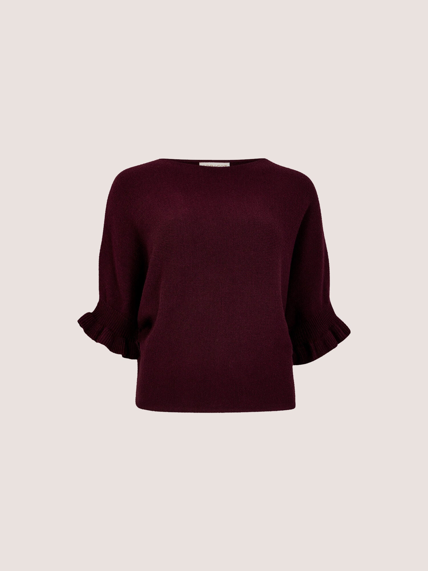 Apricot- Soft Knit Batwing Top in Burgundy