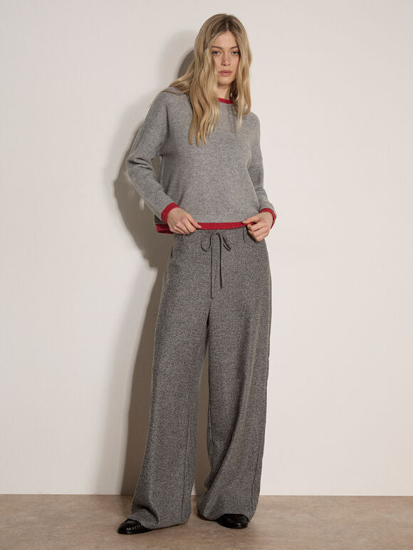 Apricot- Soft Layered Look Sweater in Grey