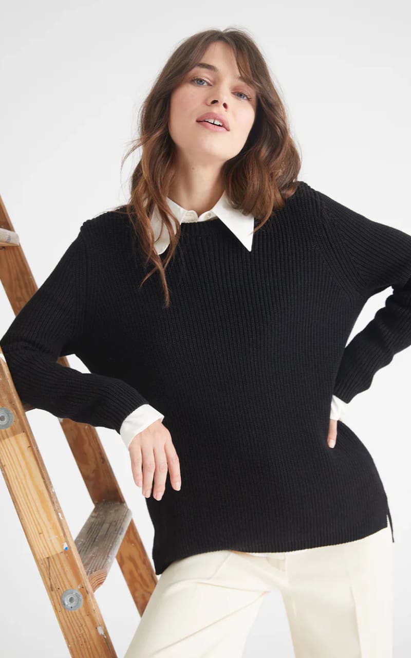 525 America - Emma: Crewneck Shaker Stitch Sweater - sweater