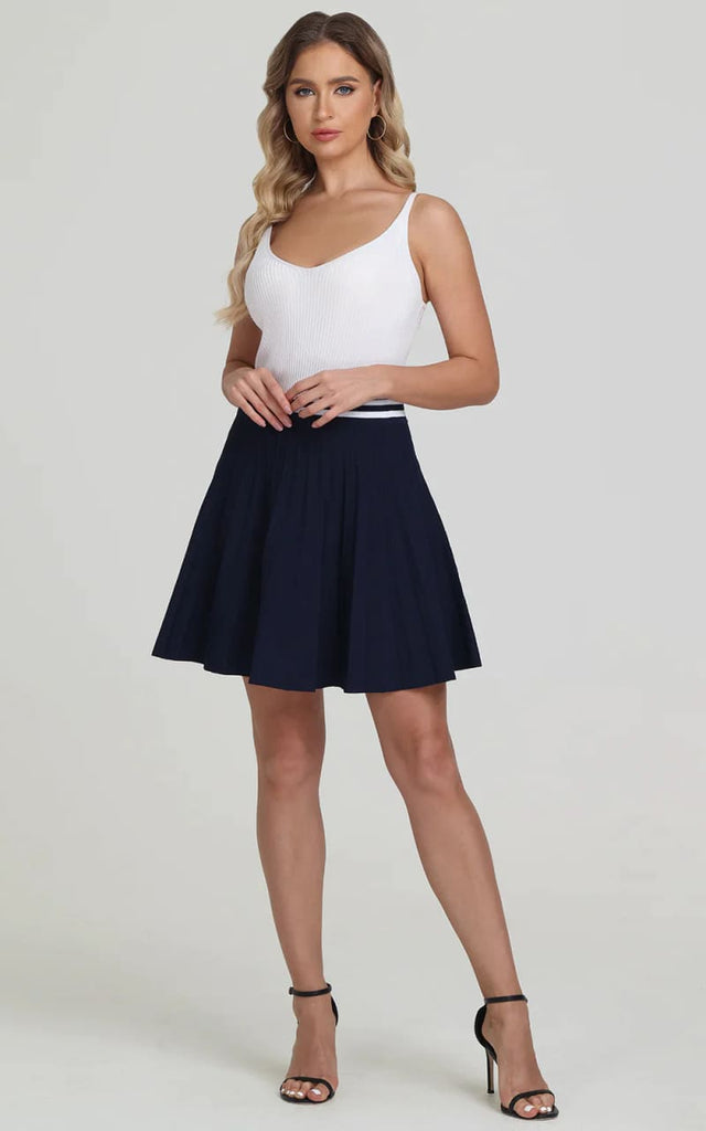 525 America - Larissa Stripe Waist Tennis Skirt