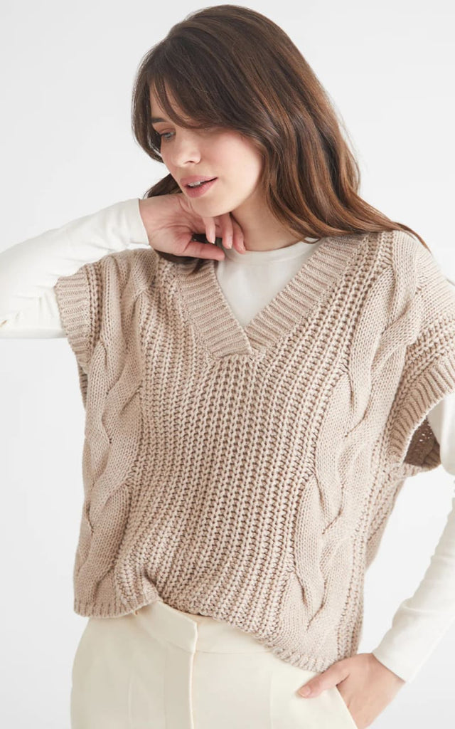 525 America- Mara Cable Vest - sweater