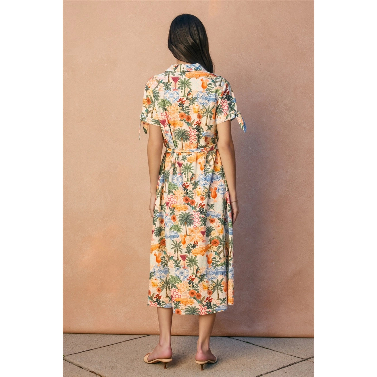 Dress Forum - Conversational Knot Sleeve Shirt Dress in Monaco