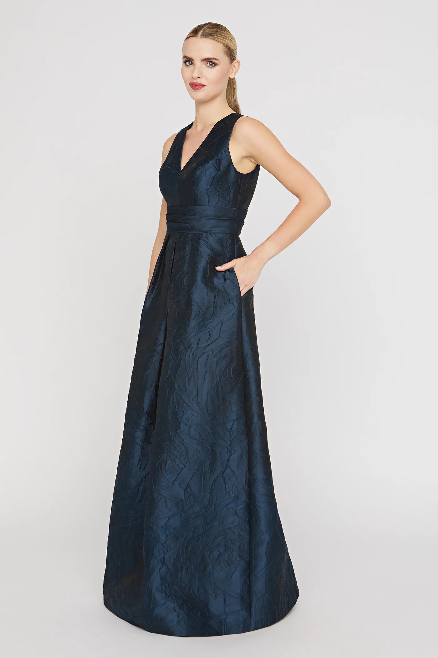 Kay Unger- Mariah Gown in Blue Opal