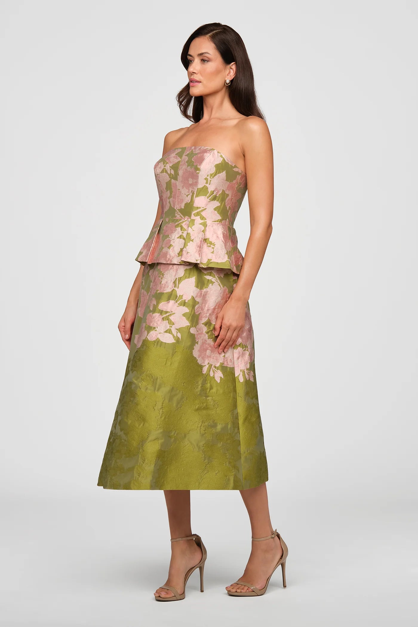 Kay Unger- Imogen Tea Length Dress in Lime