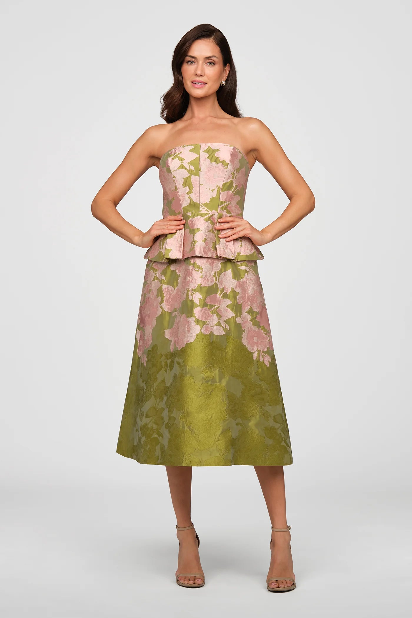 Kay Unger- Imogen Tea Length Dress in Lime