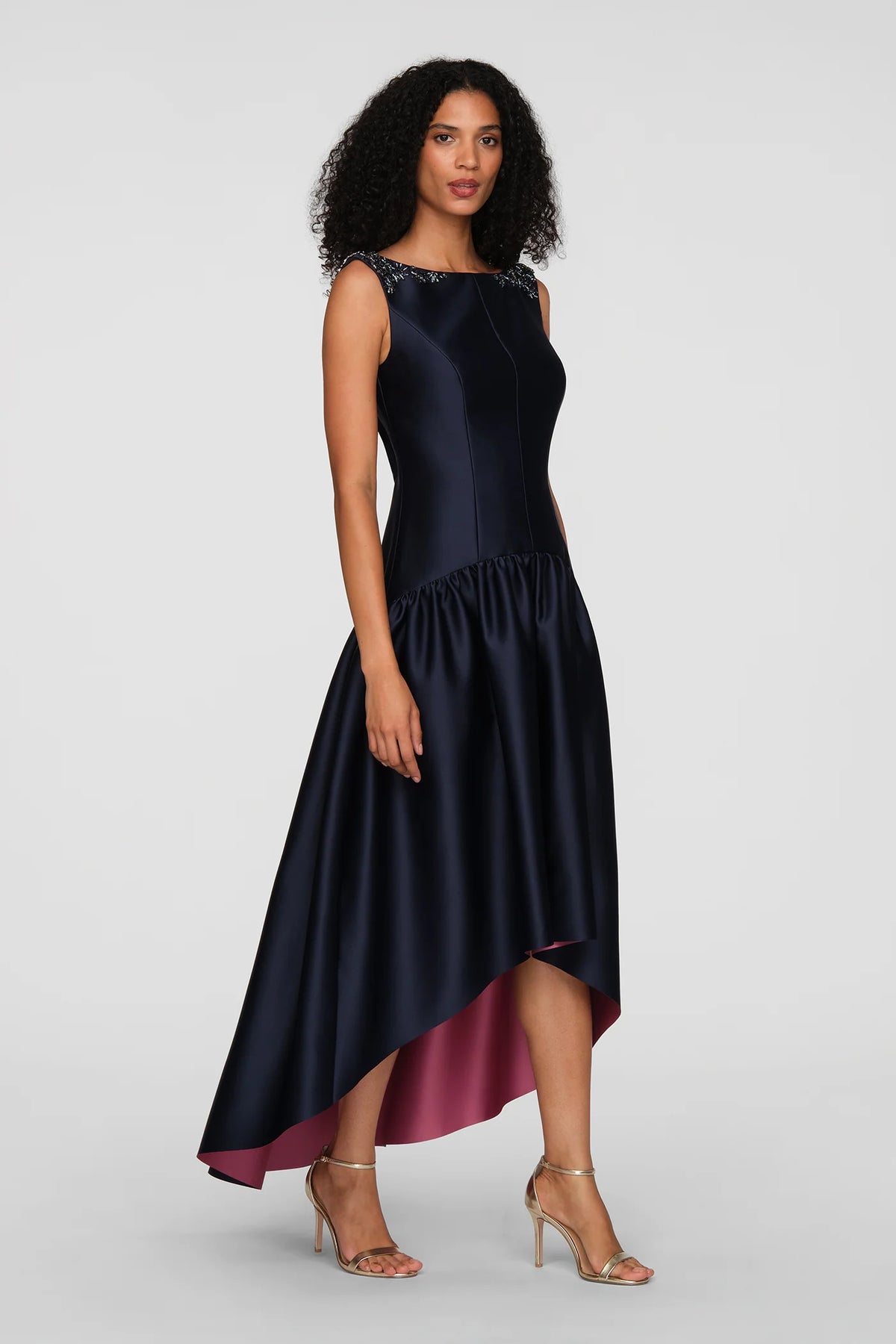 Kay Unger- Katrina Hi-Low Cocktail Dress in Midnight Multi