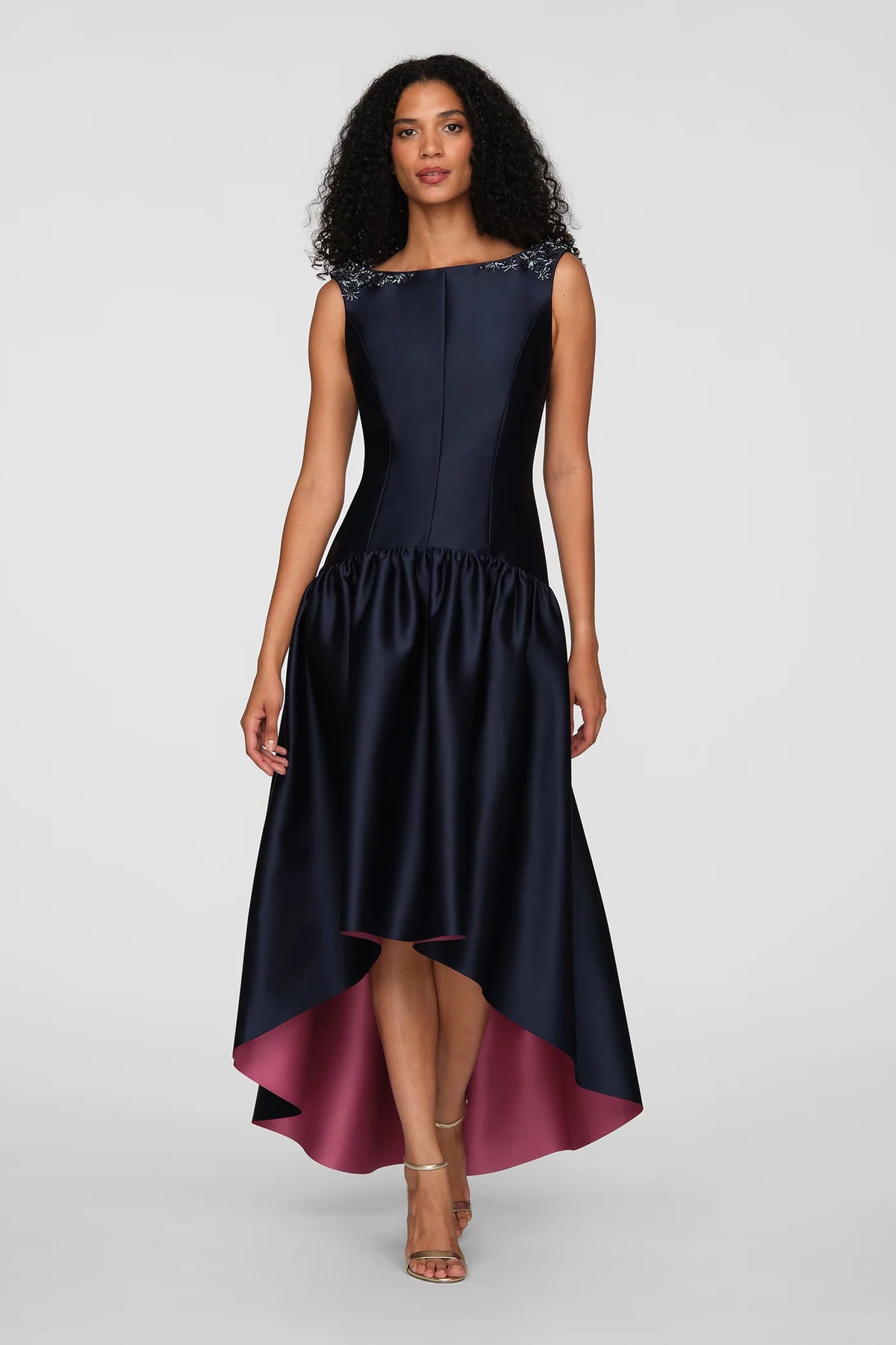 Kay Unger- Katrina Hi-Low Cocktail Dress in Midnight Multi